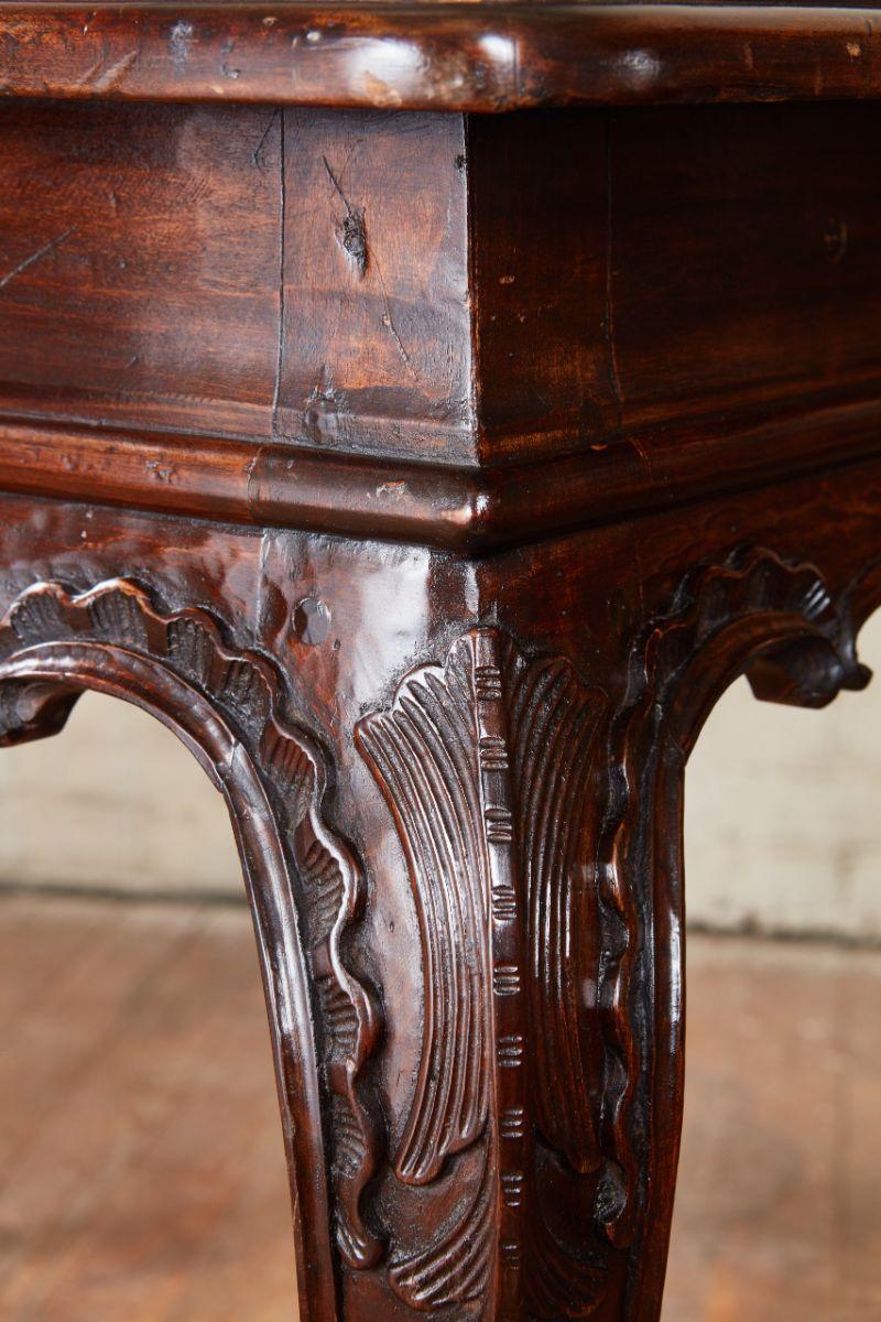 Leather Italian Rococo Writing Table For Sale