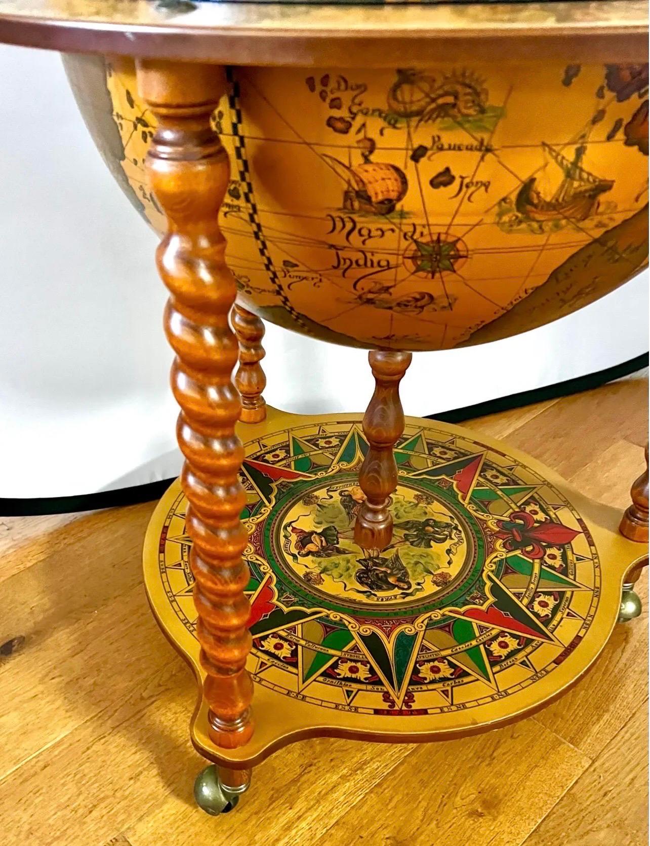 italian zodiac globe bar
