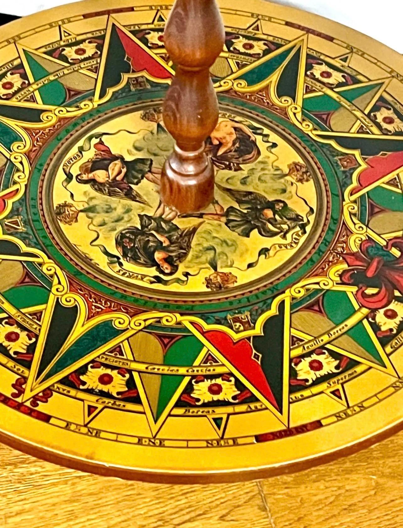 Italian Rolling Mobile World Globe Dry Bar with Zodiac Signs Made in Italy In Good Condition In West Hartford, CT