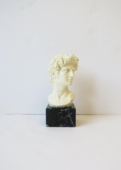 Italian Roman 'David' Sculpture on Black Marble Base