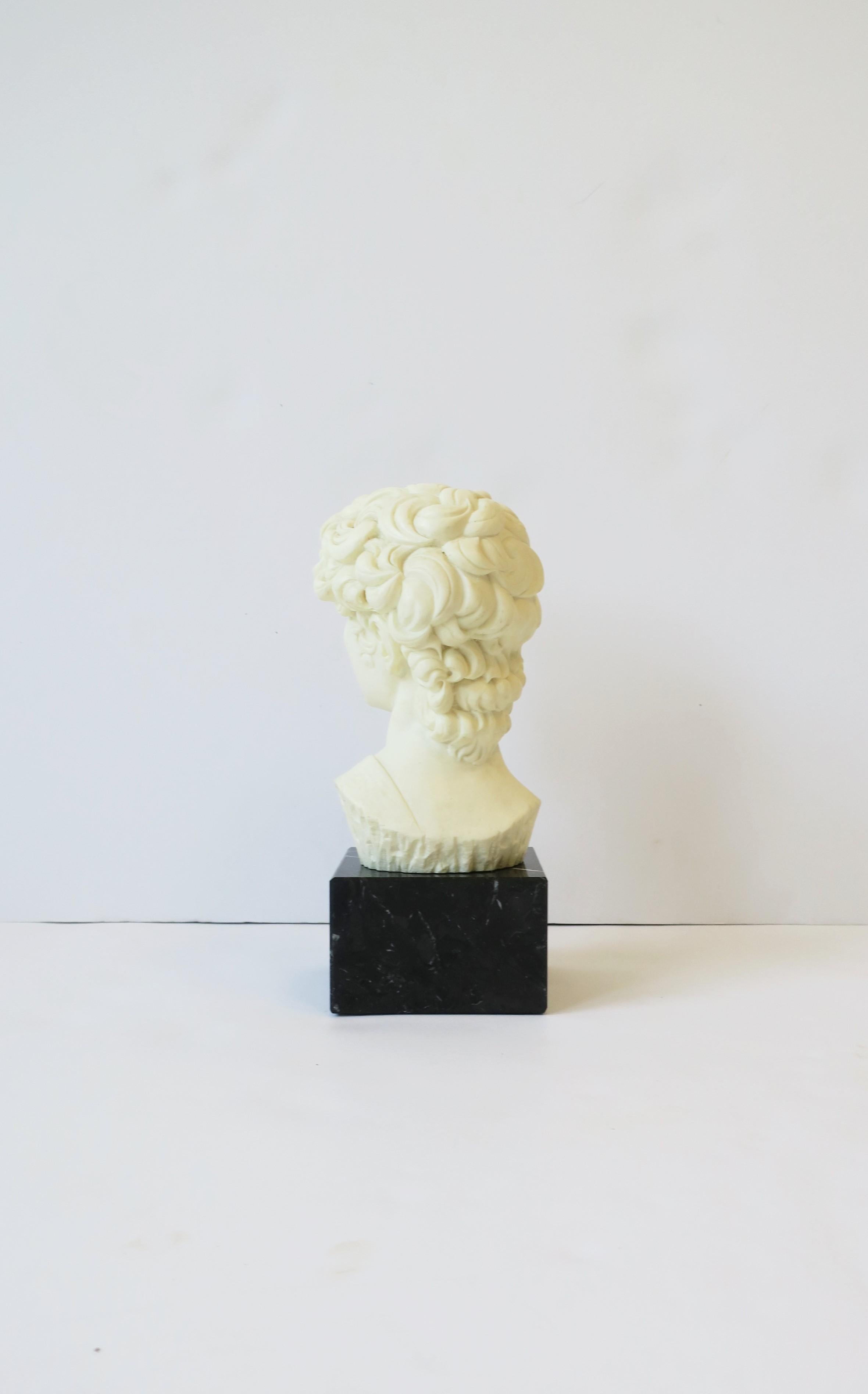 Italian Roman 'David' Sculpture on Black Marble Base In Good Condition In New York, NY