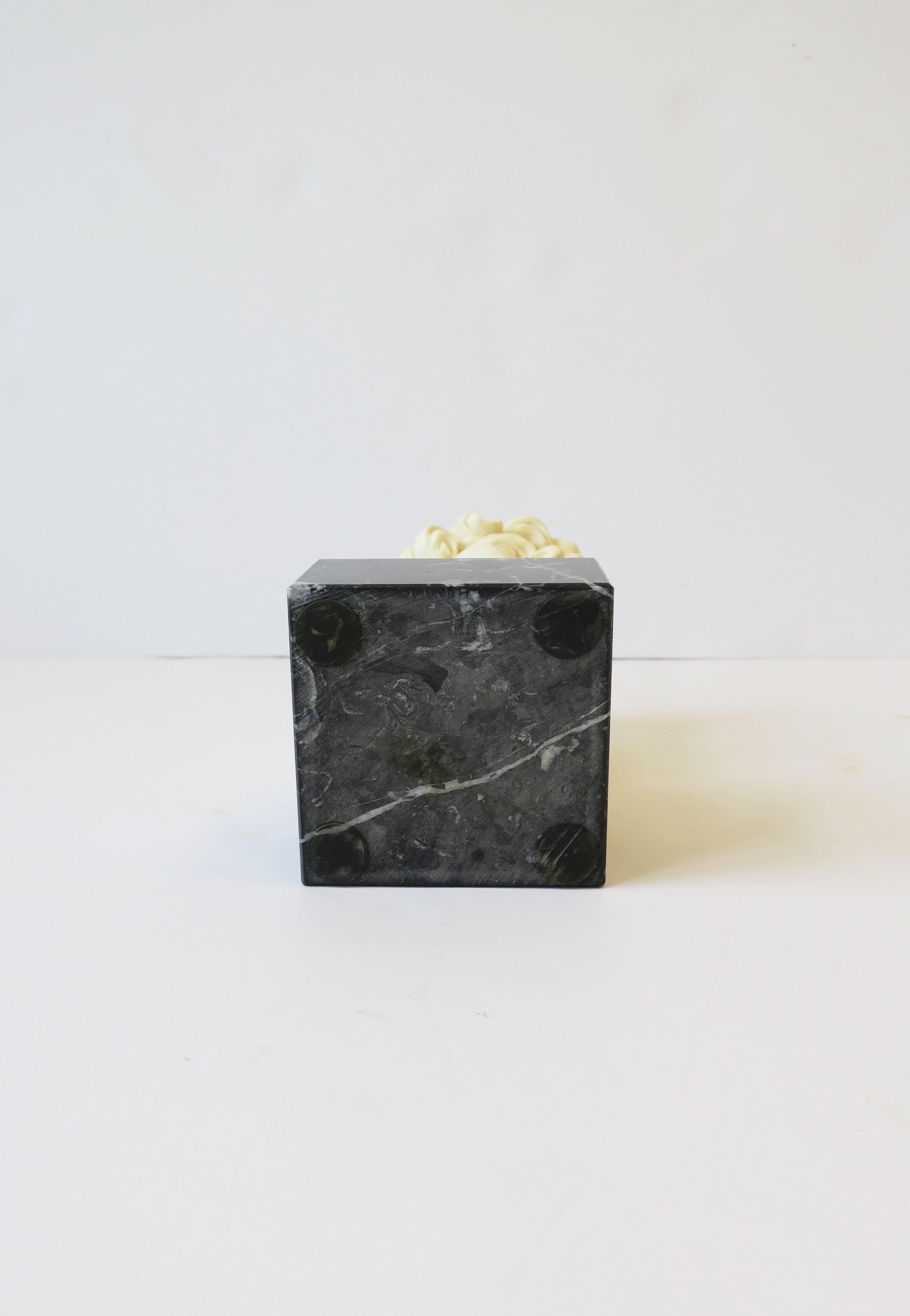 Italian Roman 'David' Sculpture on Black Marble Base 1