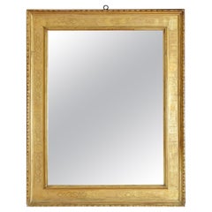 Antique Italian, Roman, Stenciled Giltwood 
Carved Gesso Mirror, Early 18th Century