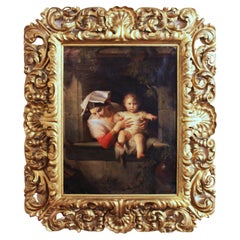 Italian Romanesque Oil on Canvas by Giuseppe Mazzolini