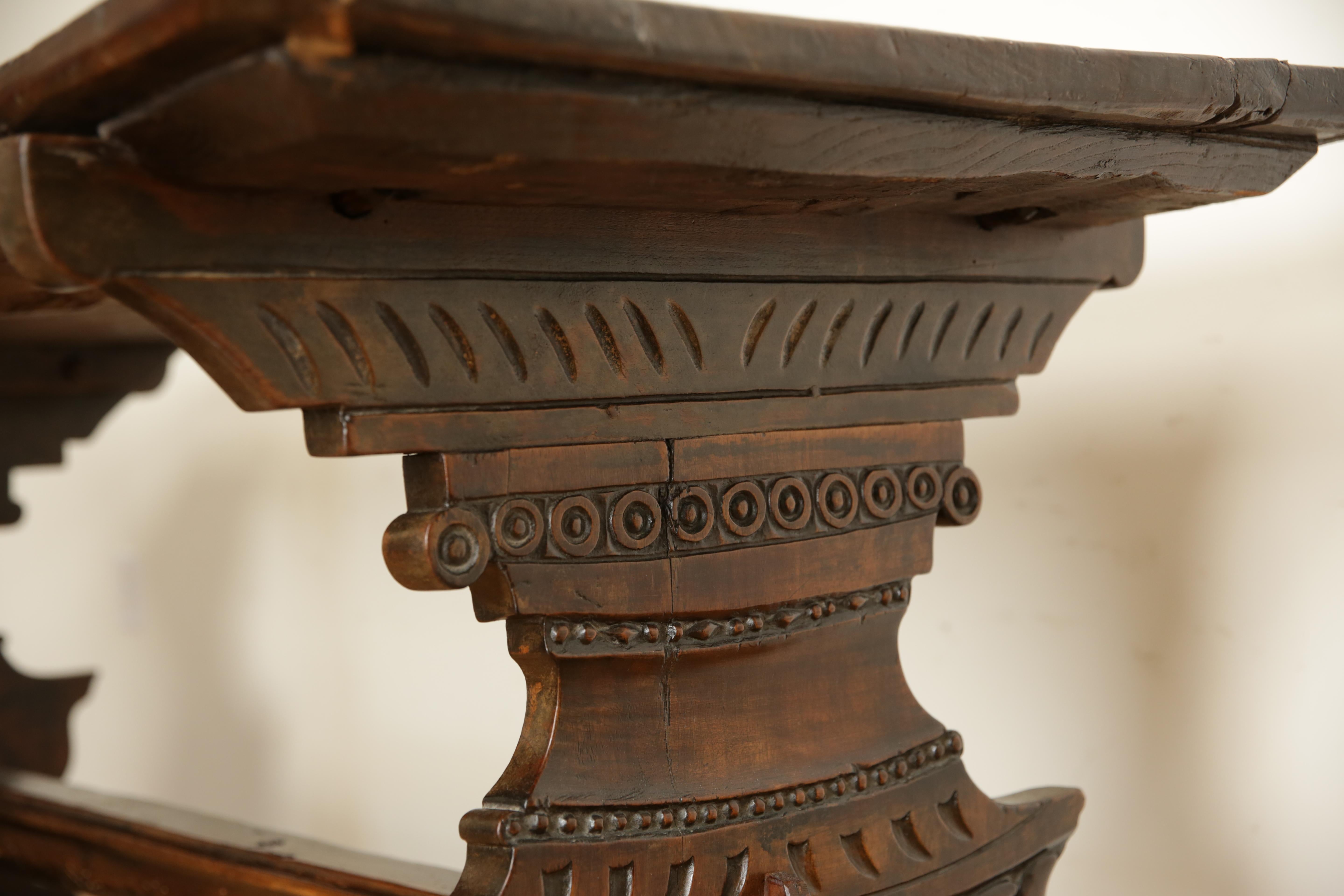 Italian, Rome, Baroque Period Carved Walnut Table, ca. 1650 3
