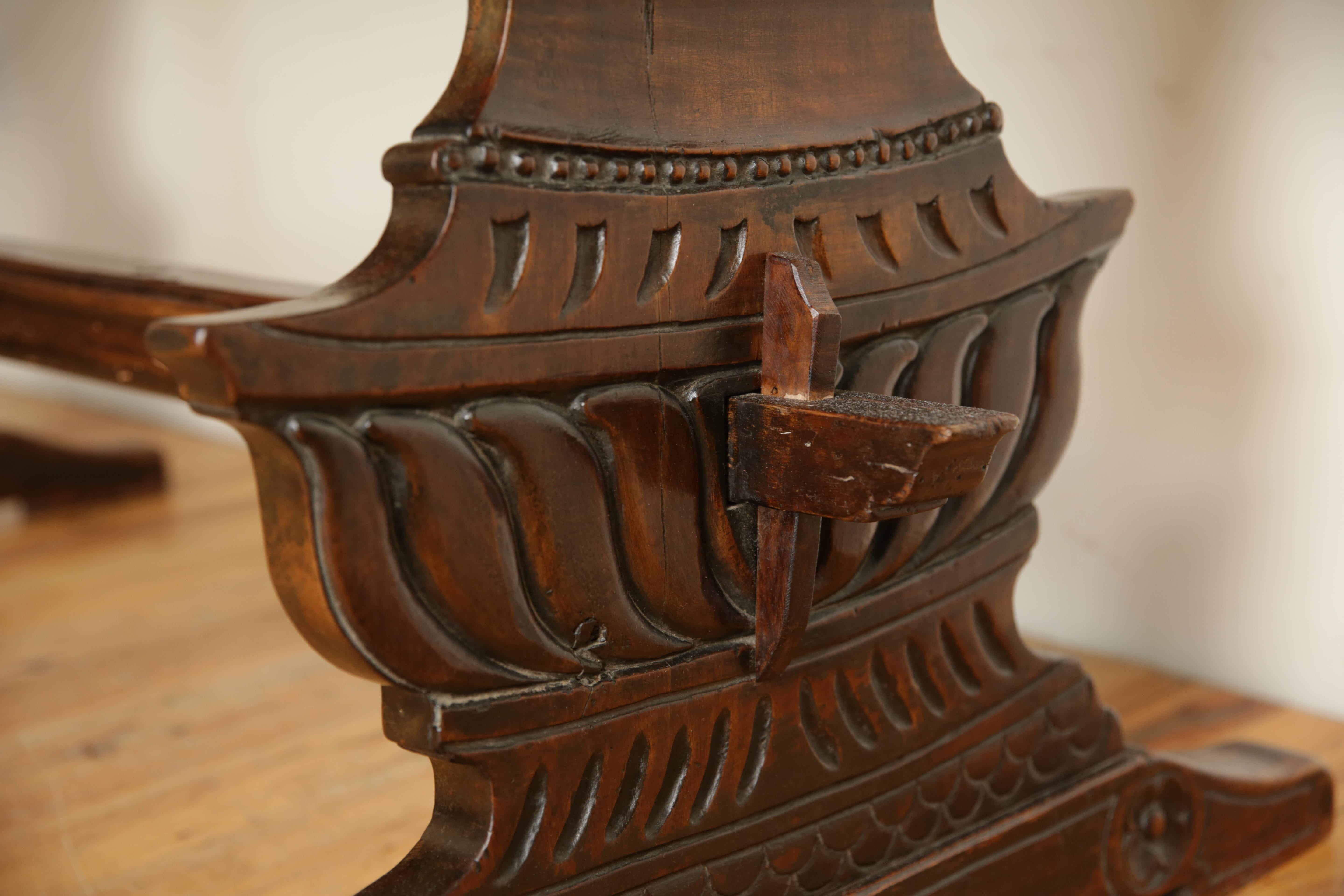 Italian, Rome, Baroque Period Carved Walnut Table, ca. 1650 4