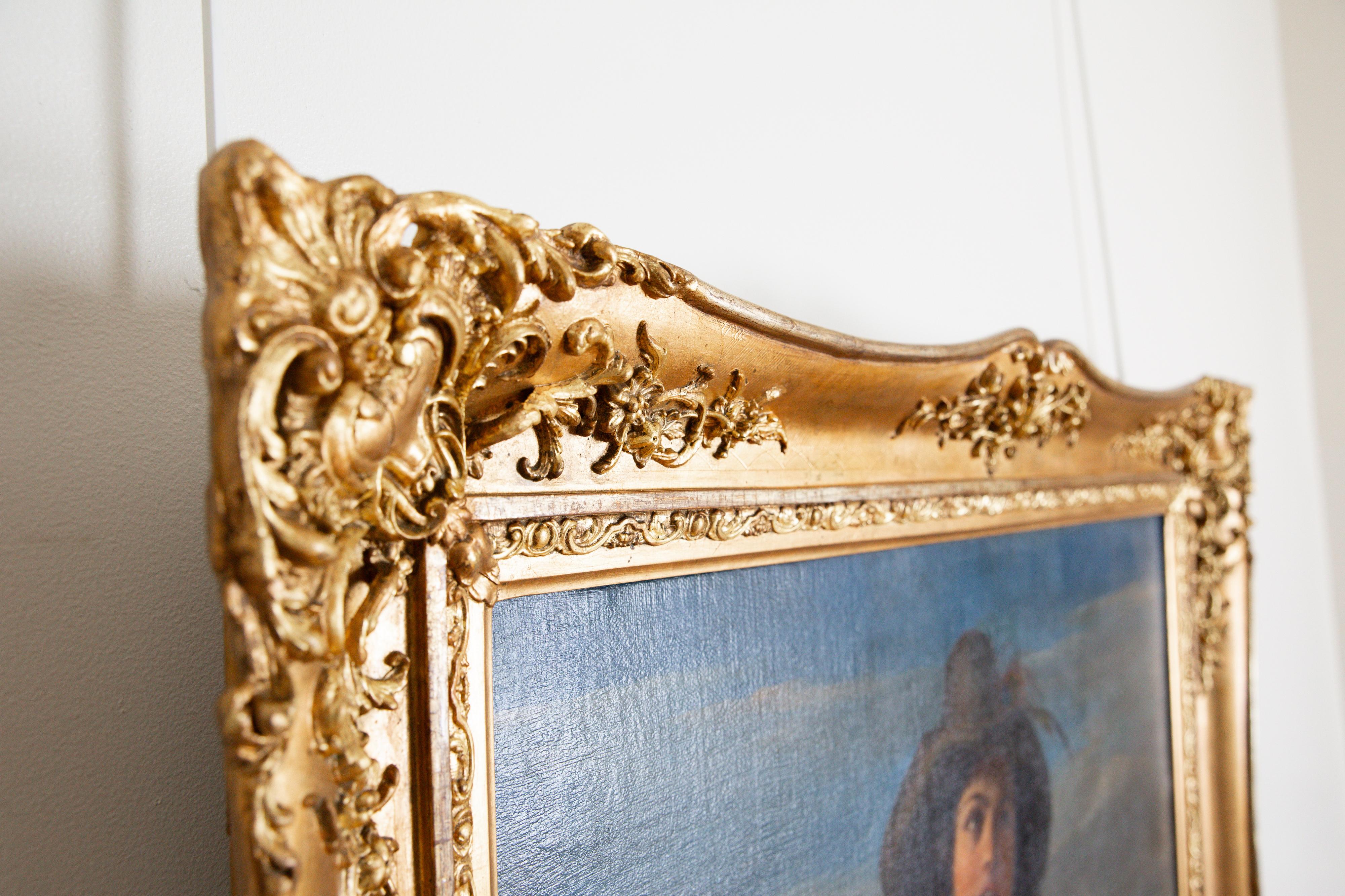 Italian, Rome/Naples, Oil on Canvas, “Ciociara”, Original Frame, ca. 1875 For Sale 4