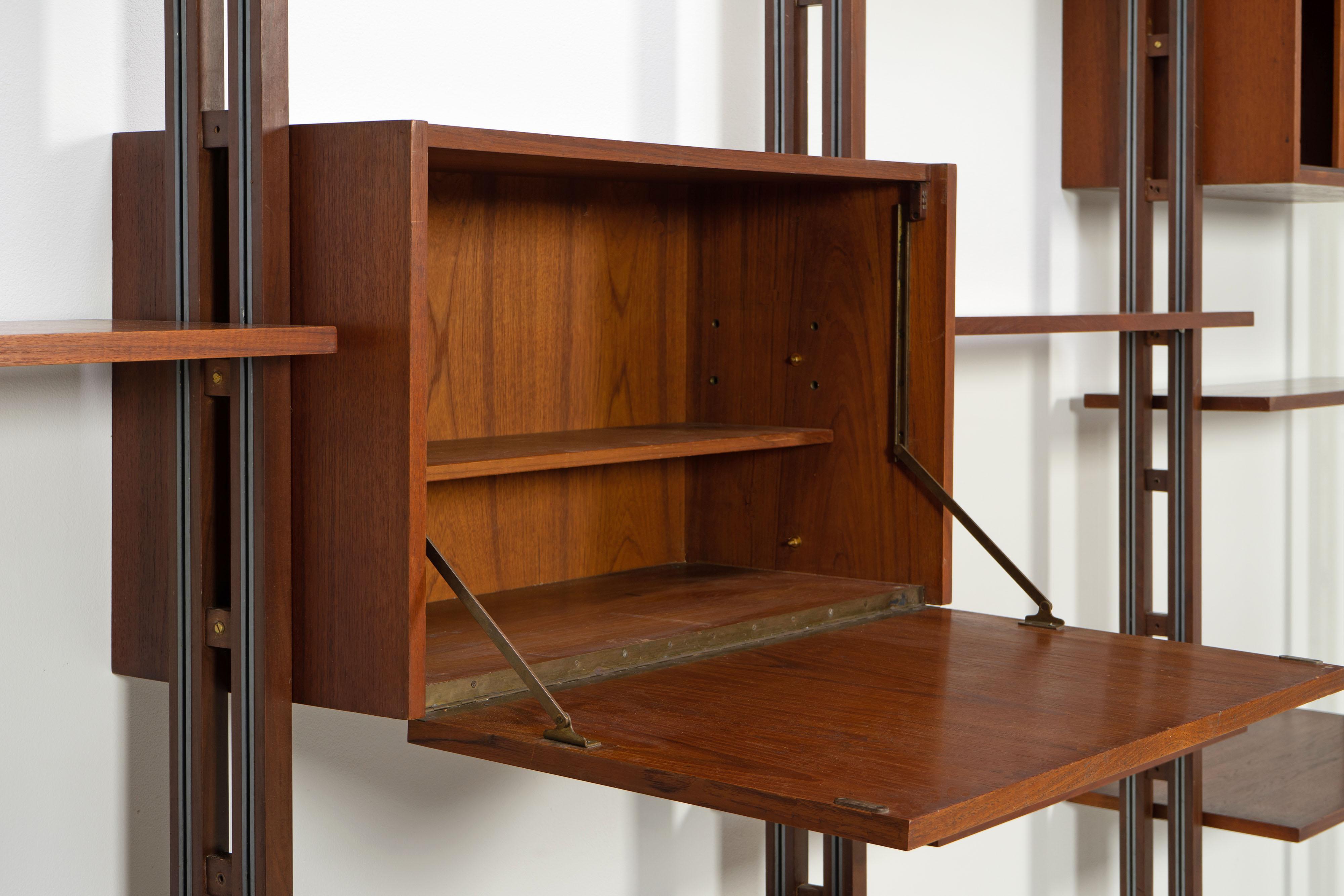 Italian Room Divider Book-Shelf by Paolo Tilche Made in Italy, 1960s, Teak 5