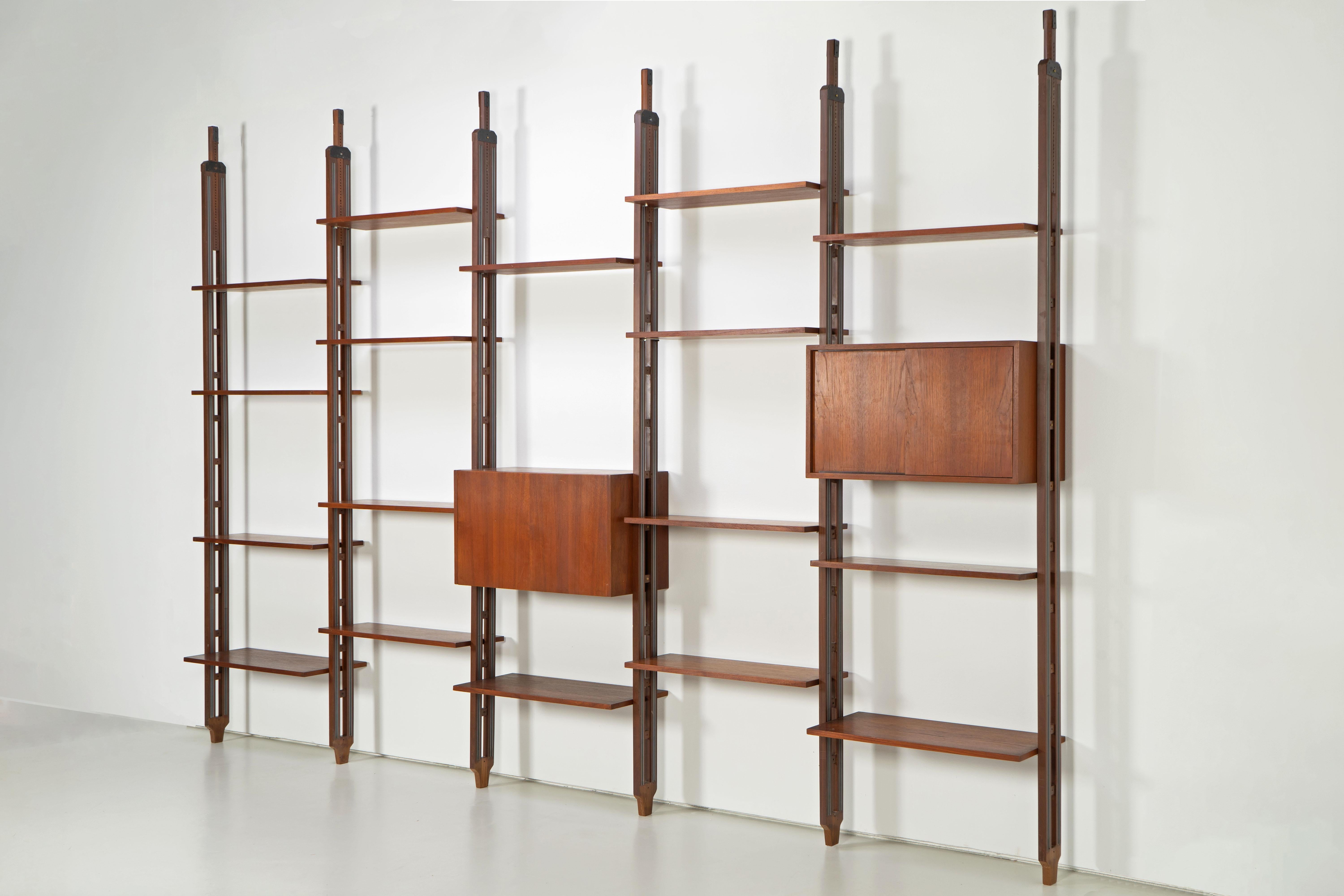 Italian Room Divider Book-Shelf by Paolo Tilche Made in Italy, 1960s, Teak  For Sale at 1stDibs | 1960s room divider, 1960's room divider, italian shelf