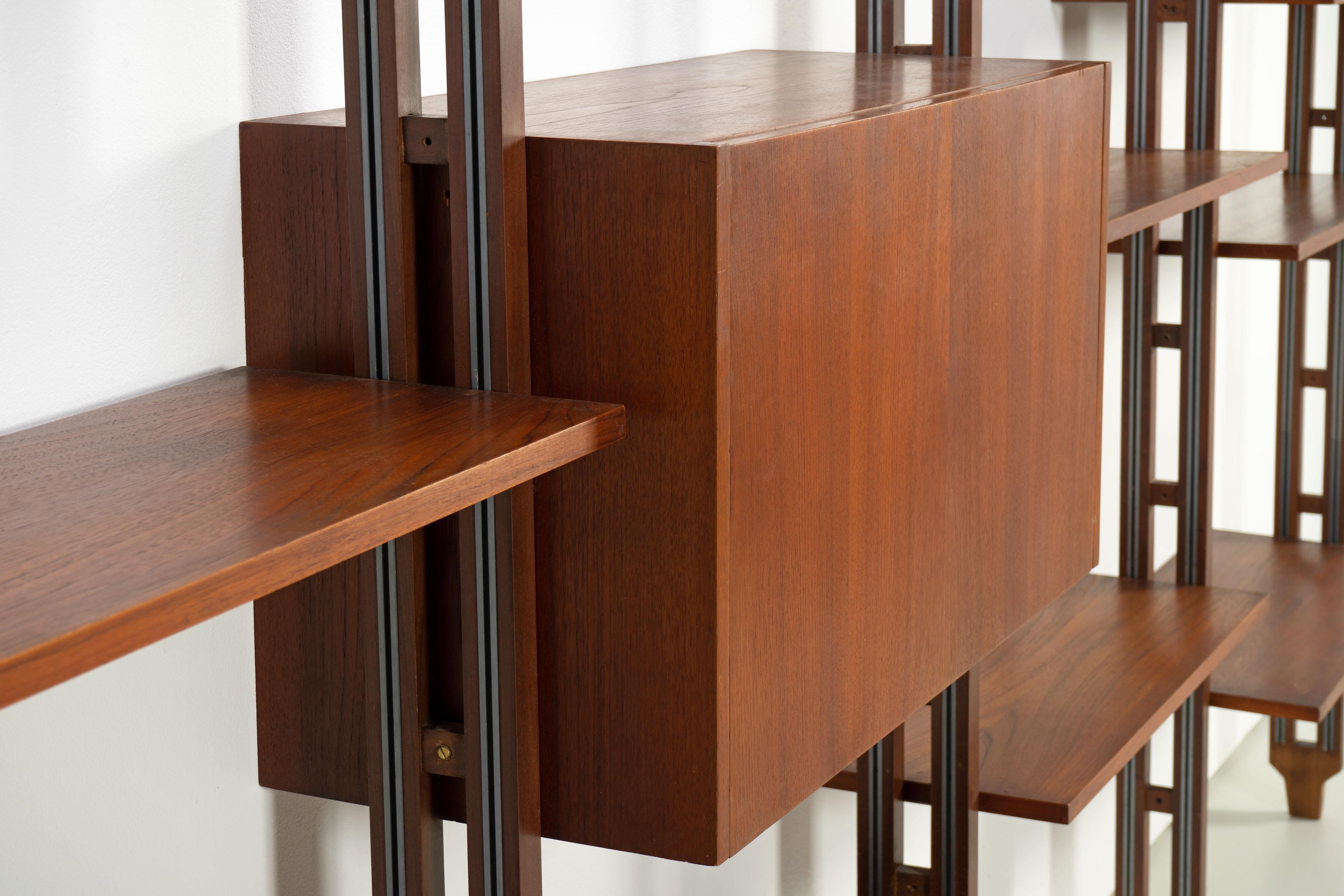 Italian Room Divider Book-Shelf by Paolo Tilche Made in Italy, 1960s, Teak 1
