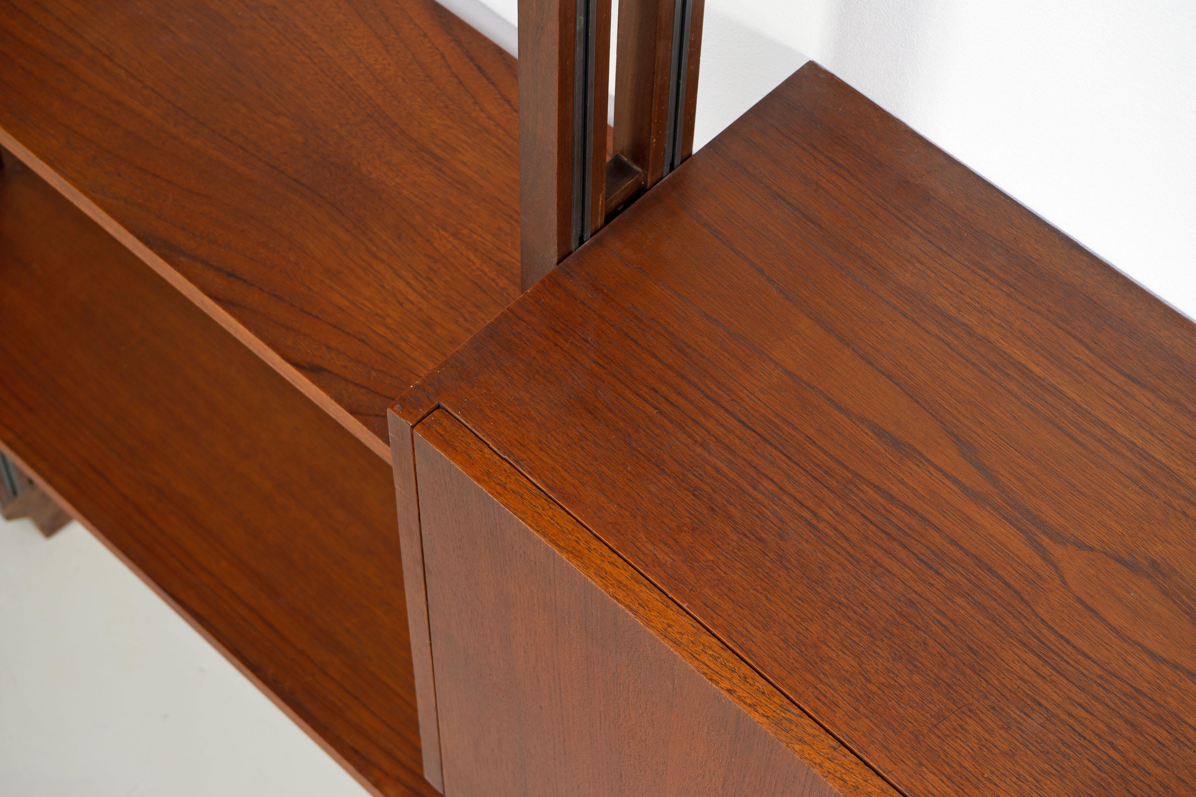 Italian Room Divider Book-Shelf by Paolo Tilche Made in Italy, 1960s, Teak 3