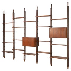 Italian Room Divider Book-Shelf by Paolo Tilche Made in Italy, 1960s, Teak