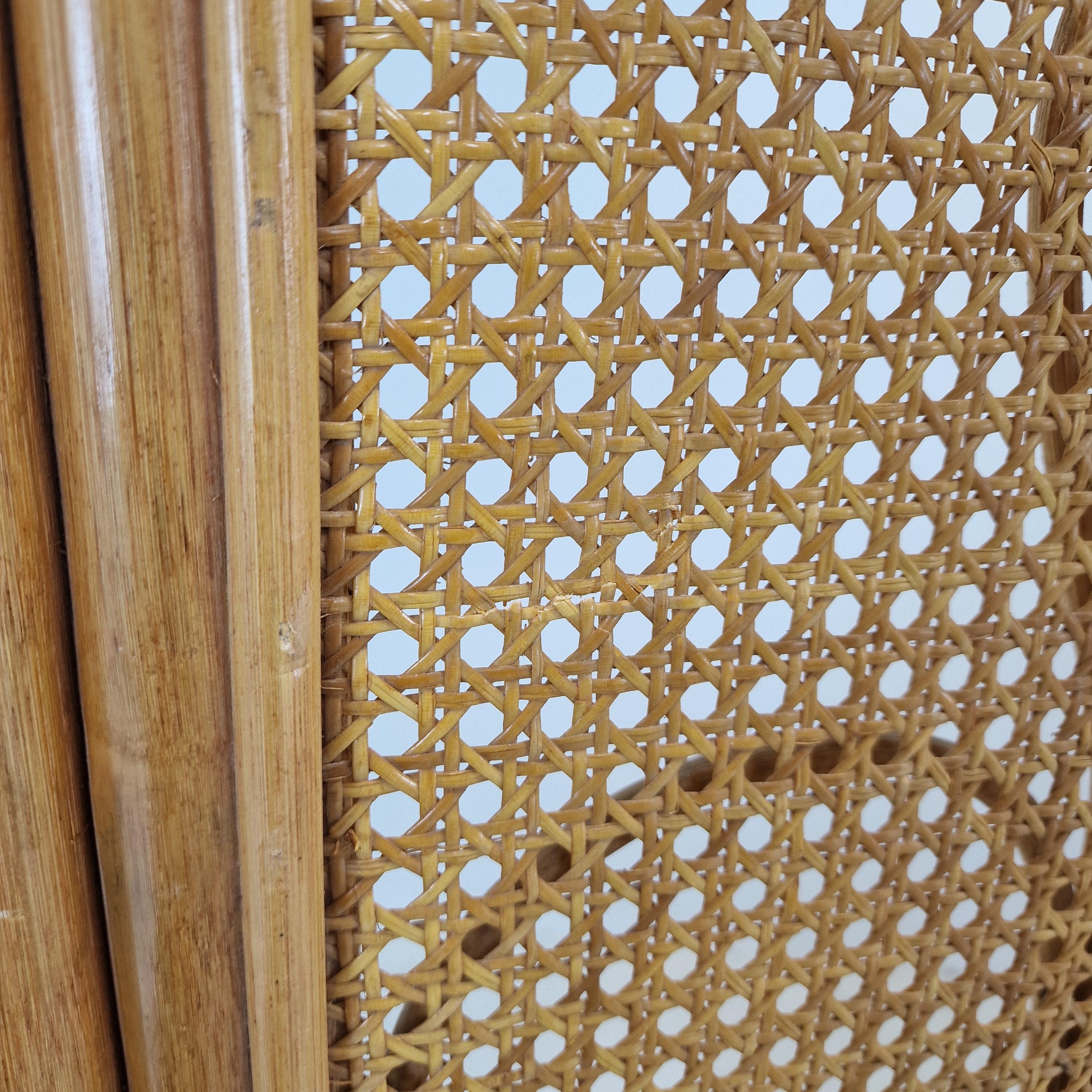 Italian Room Divider in Rattan and Wicker, 1960s For Sale 3