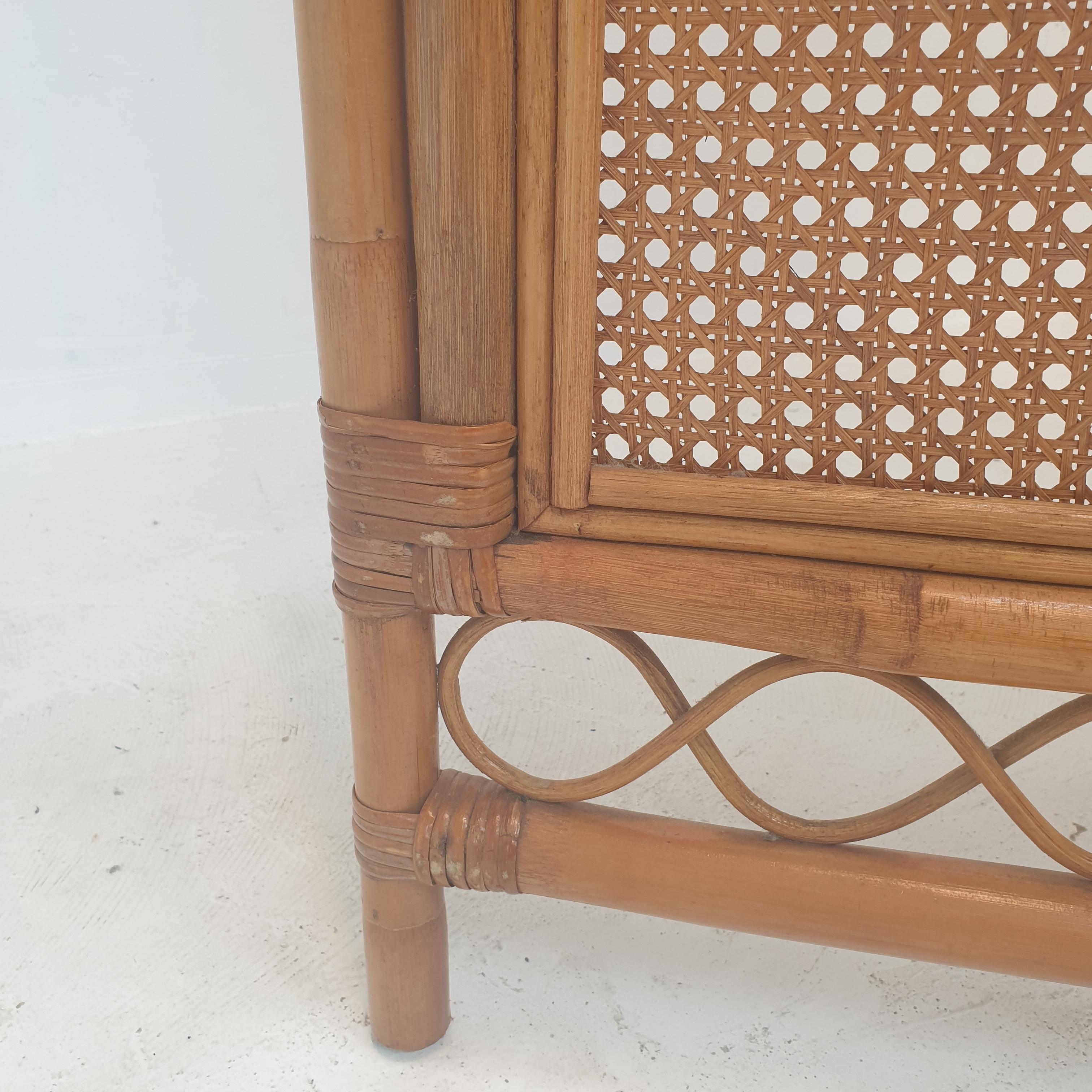 Italian Room Divider in Rattan and Wicker, 1960s For Sale 10