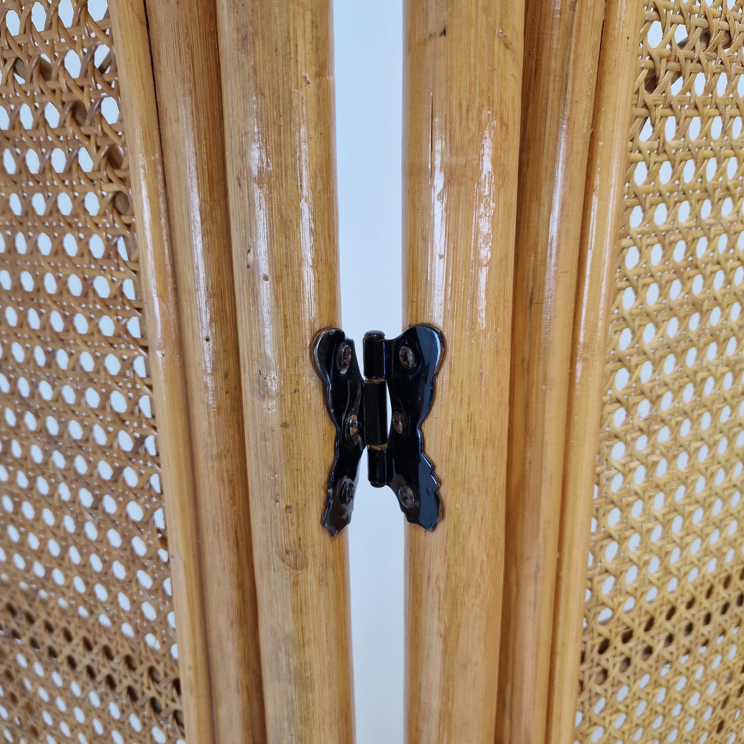 Mid-20th Century Italian Room Divider in Rattan and Wicker, 1960s For Sale