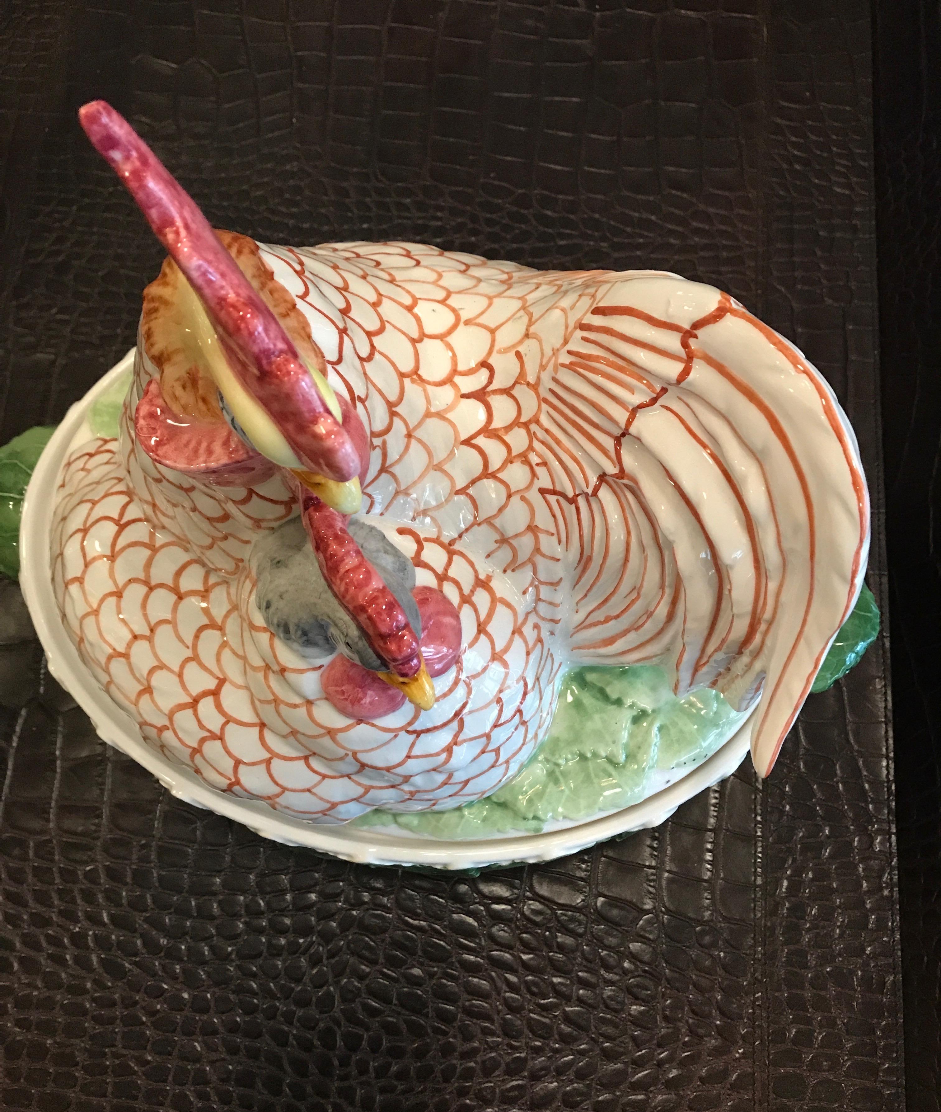 rooster soup tureen