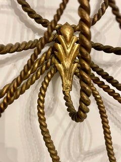Italian Rope And Tassel Gilt Candle Wall Sconce