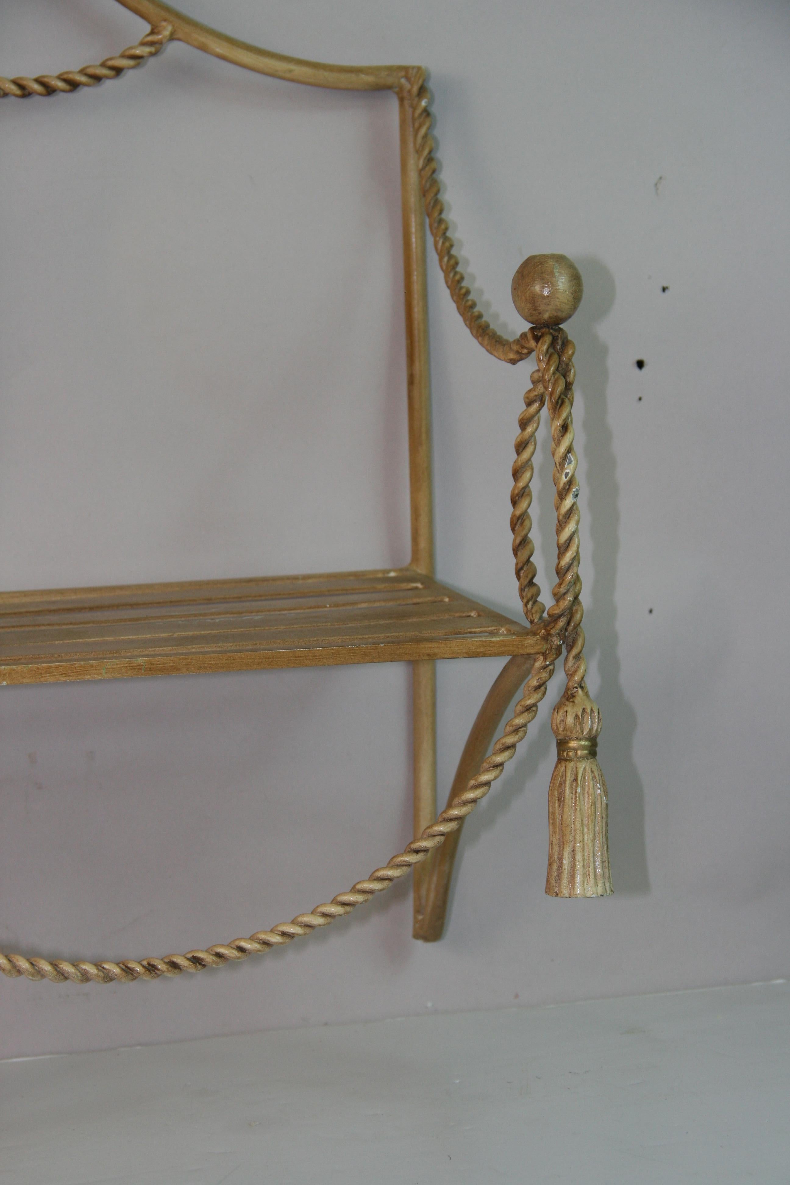 Italian Rope and Tassel Shelf For Sale 1