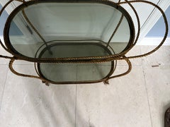 Italian rope gilt metal bar cart