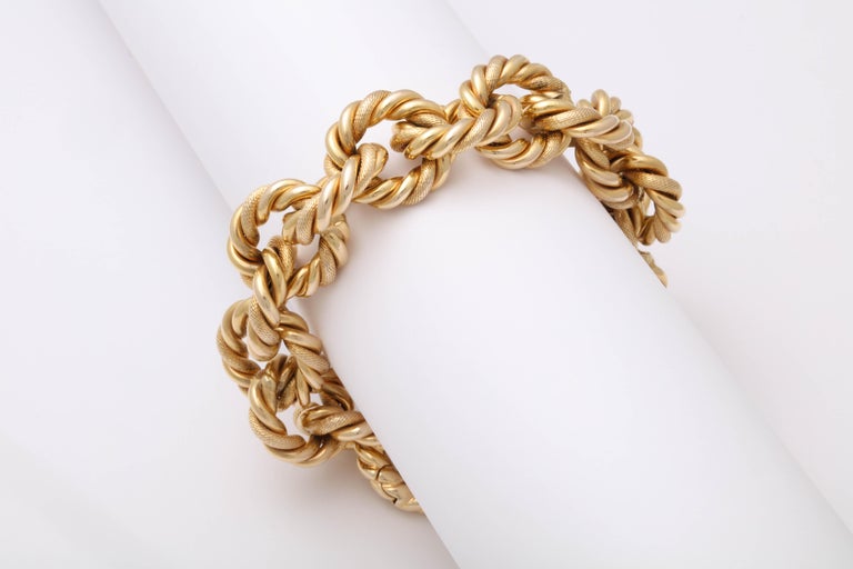 Italian Rope Gold Bracelet with Invisible Clasp at 1stDibs