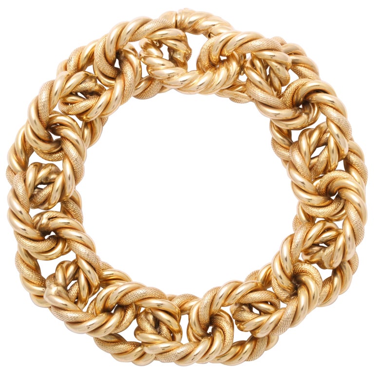 Italian Rope Gold Bracelet with Invisible Clasp at 1stDibs