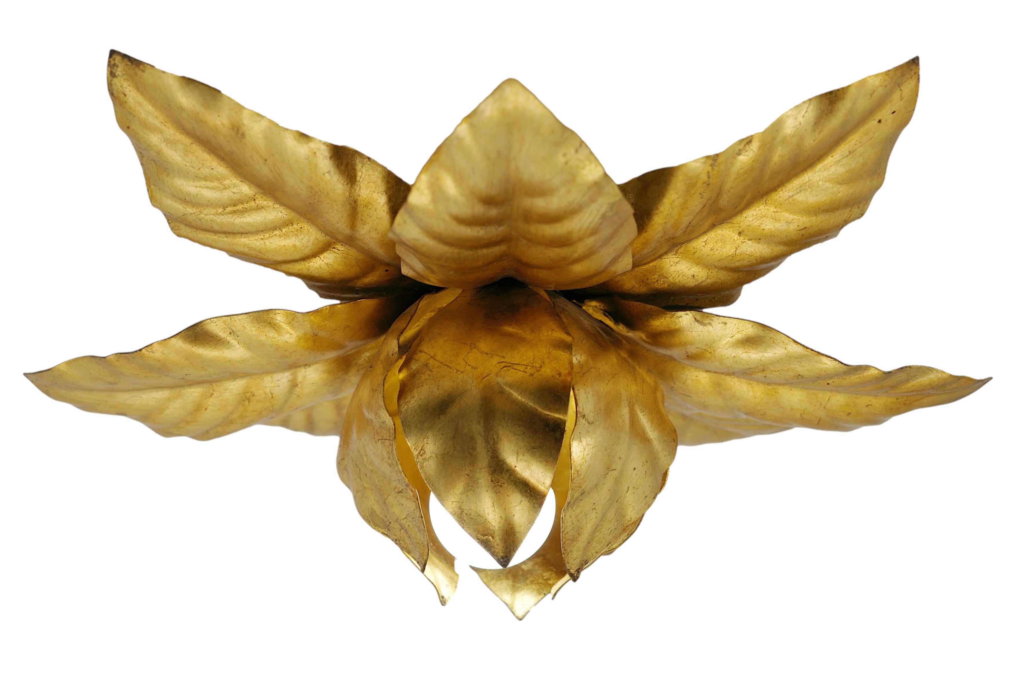 Empotrable o aplique italiano de rosa, años 70 Dorado en venta