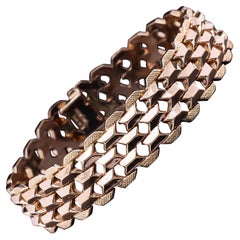Italian Rose Gold Mesh Bracelet Circa 1970s