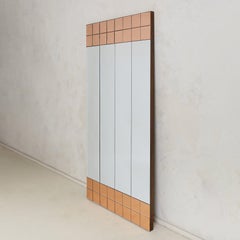 Italian Rose Gold Paneled Floor-Length Mirror, 1970s