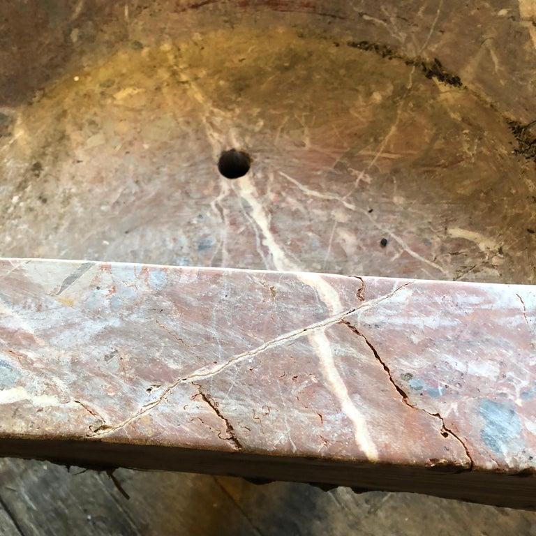 Italian Rose Marble Wall Fountain, 19th Century For Sale at 1stDibs