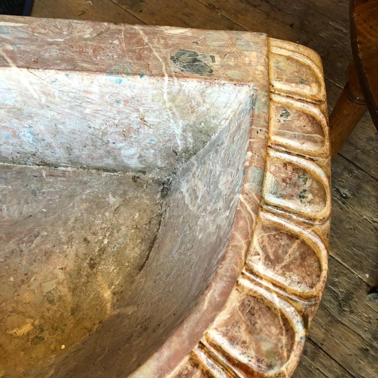 Italian Rose Marble Wall Fountain, 19th Century For Sale at 1stDibs