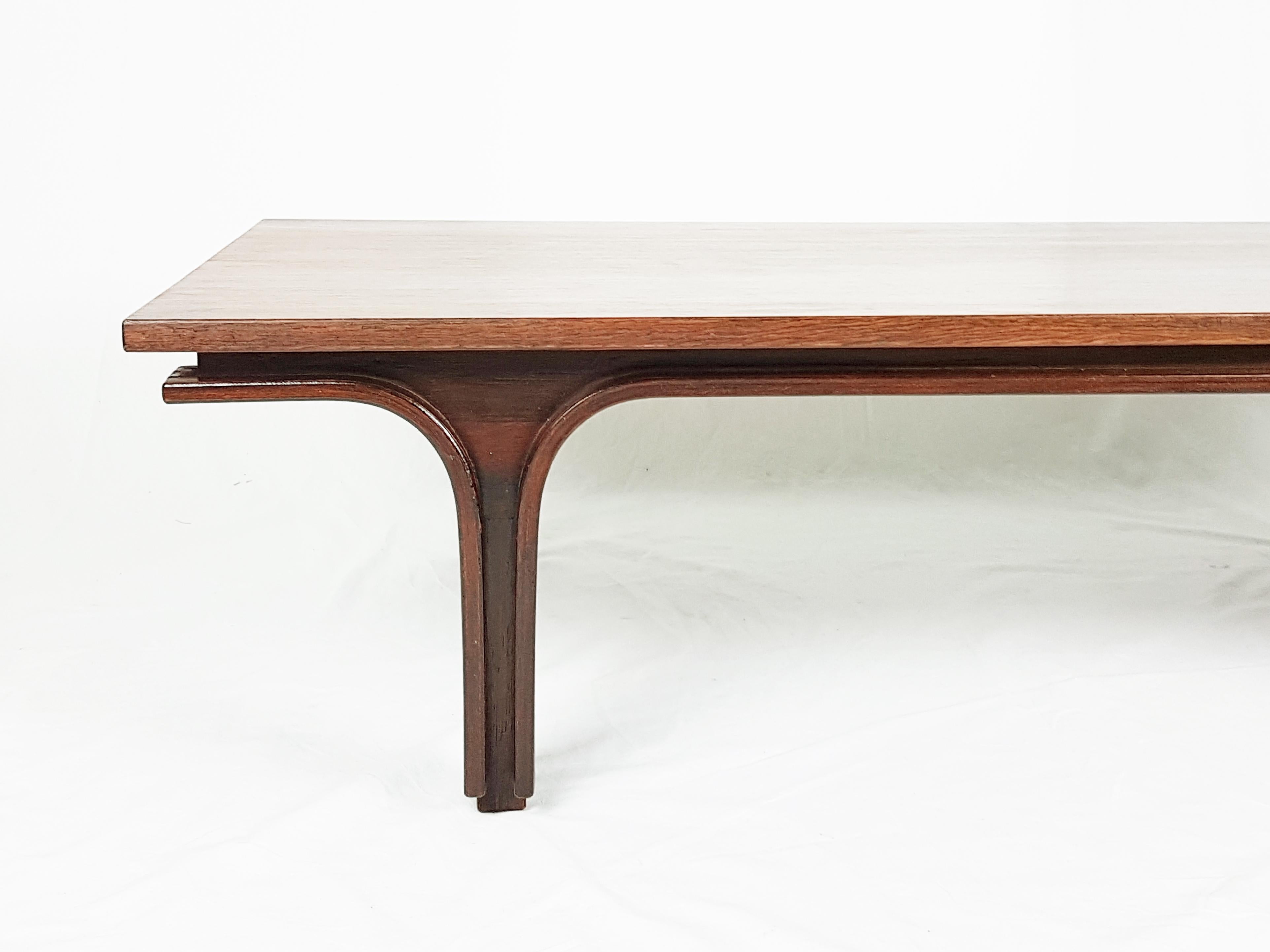 Mid-20th Century Italian Stained Wooden 1960s Coffee Table by Gianfranco Frattini for Bernini