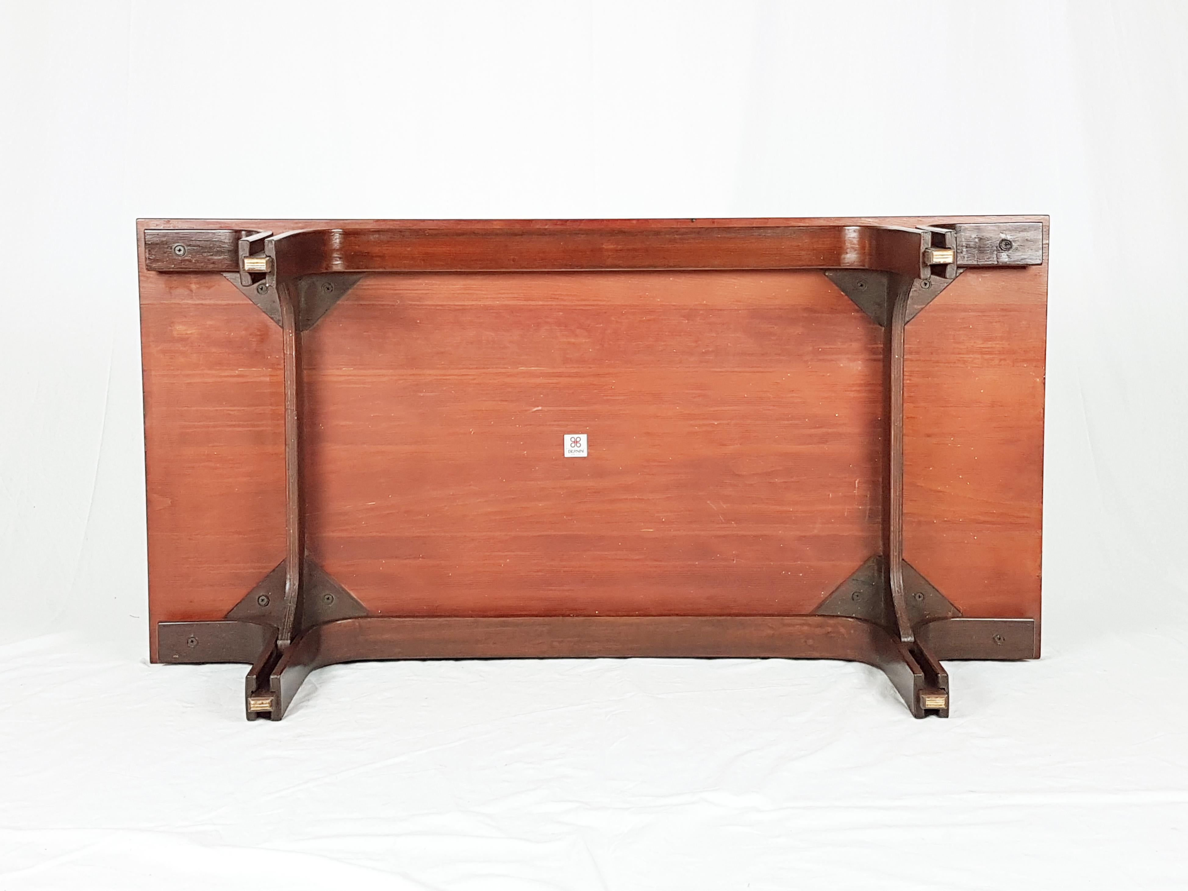 Italian Stained Wooden 1960s Coffee Table by Gianfranco Frattini for Bernini 1