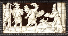 Italian Rosewood and Bone Engraved Panels, circa 1620-1640