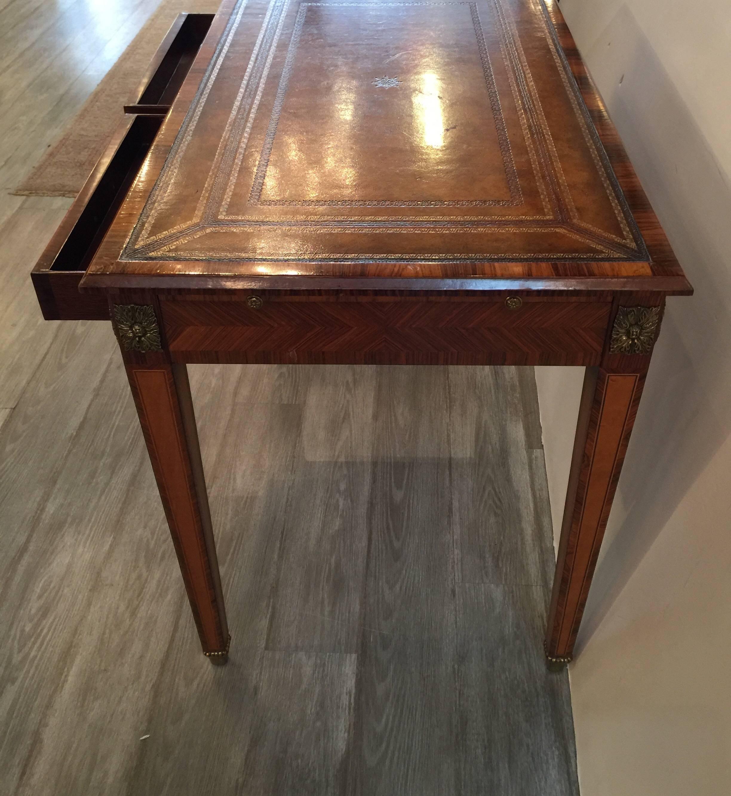 Italian Rosewood and Leather Top Table Desk 2