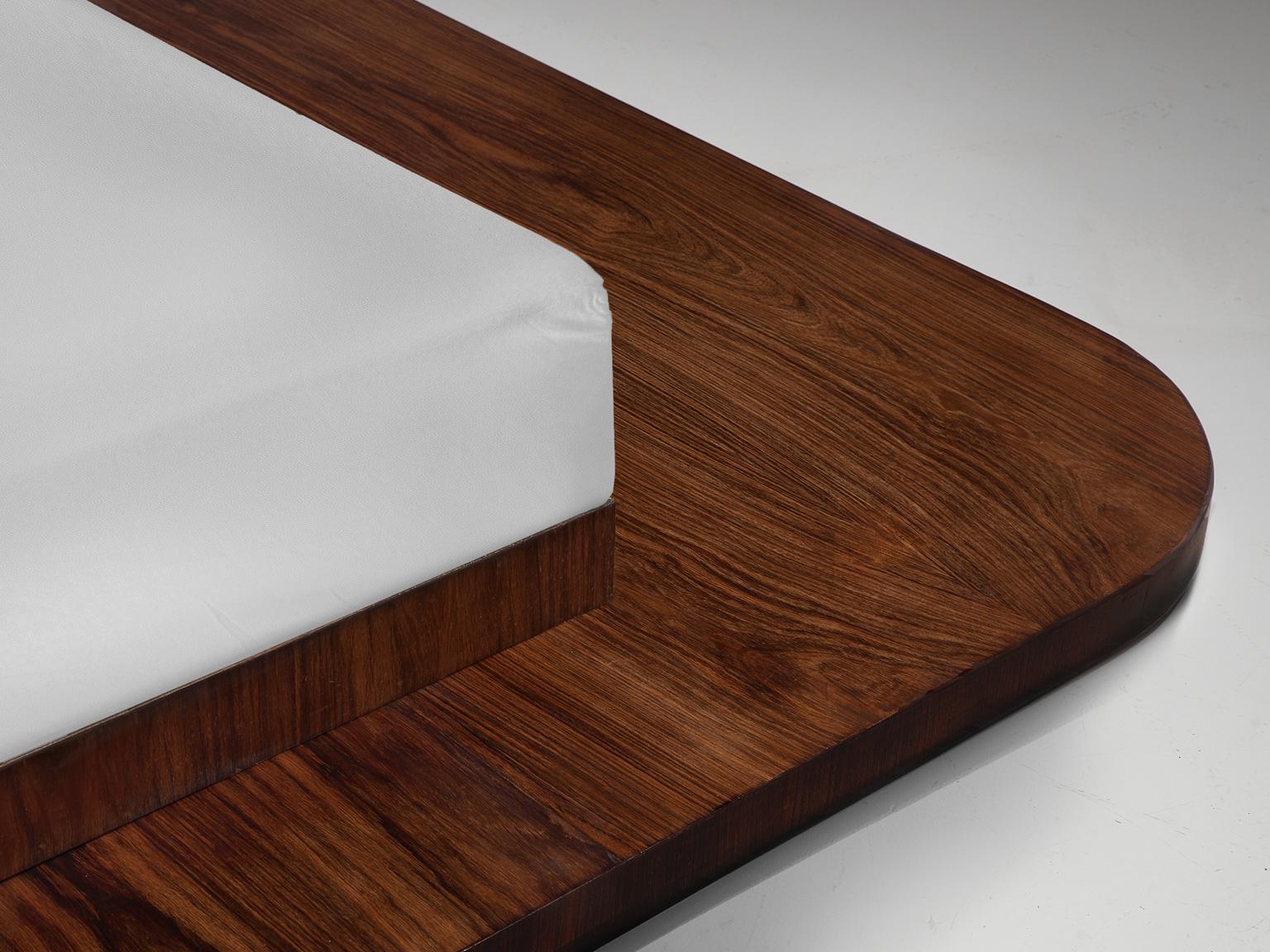 Italian Rosewood and Parchment Kingsize Bed in Style of Valzania 2
