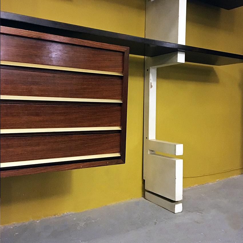 Italian Rosewood and White Wooden Extenso Bookcase by AMMA Torino, 1960s 4