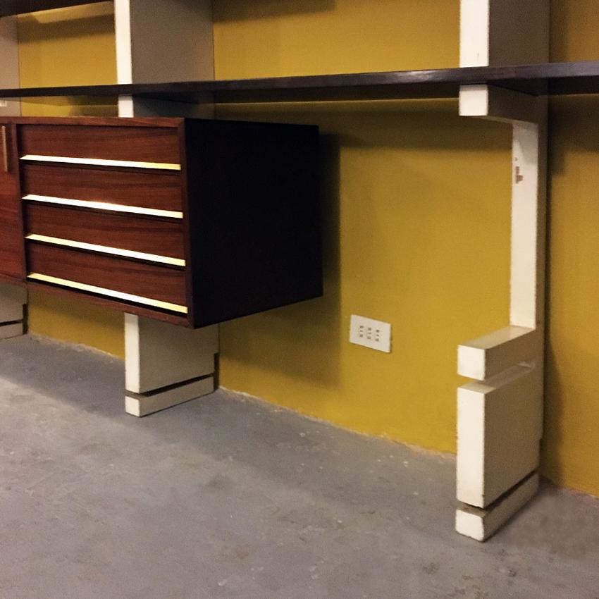 Italian Rosewood and White Wooden Extenso Bookcase by AMMA Torino, 1960s 5
