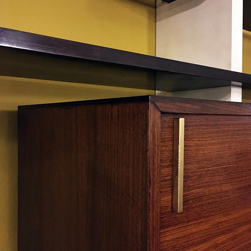 Italian Rosewood and White Wooden Extenso Bookcase by AMMA Torino, 1960s 8