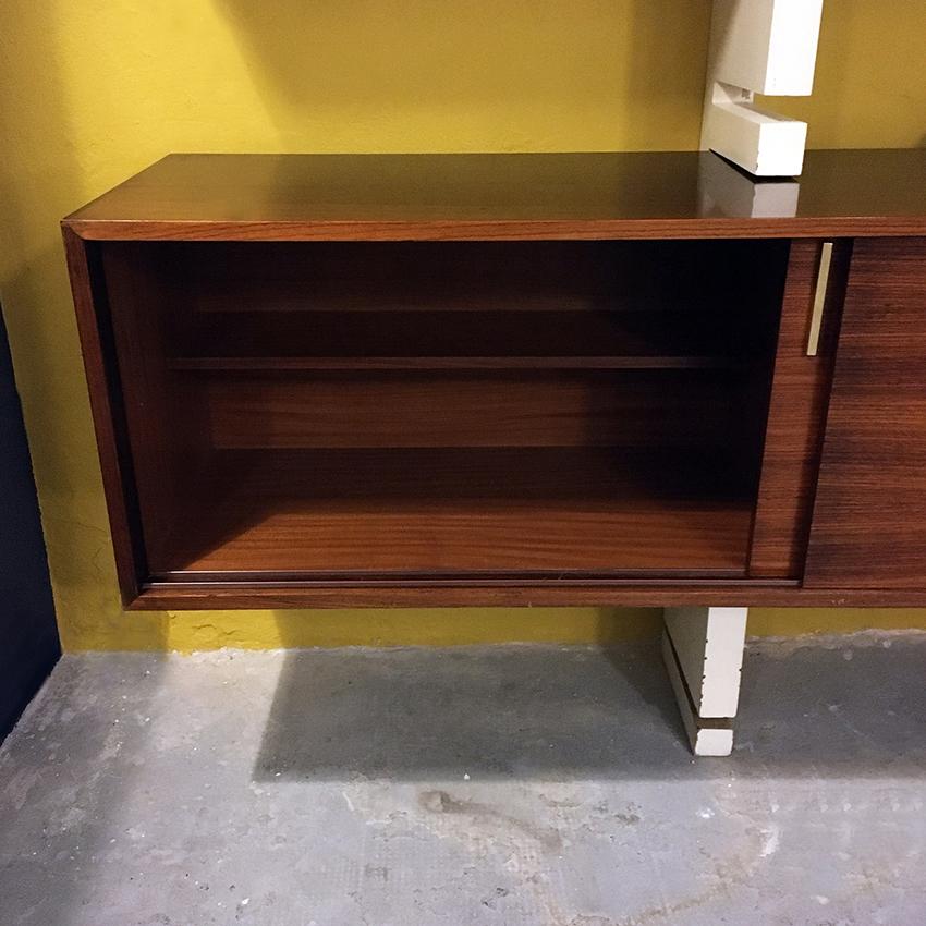Italian Rosewood and White Wooden Extenso Bookcase by AMMA Torino, 1960s 9