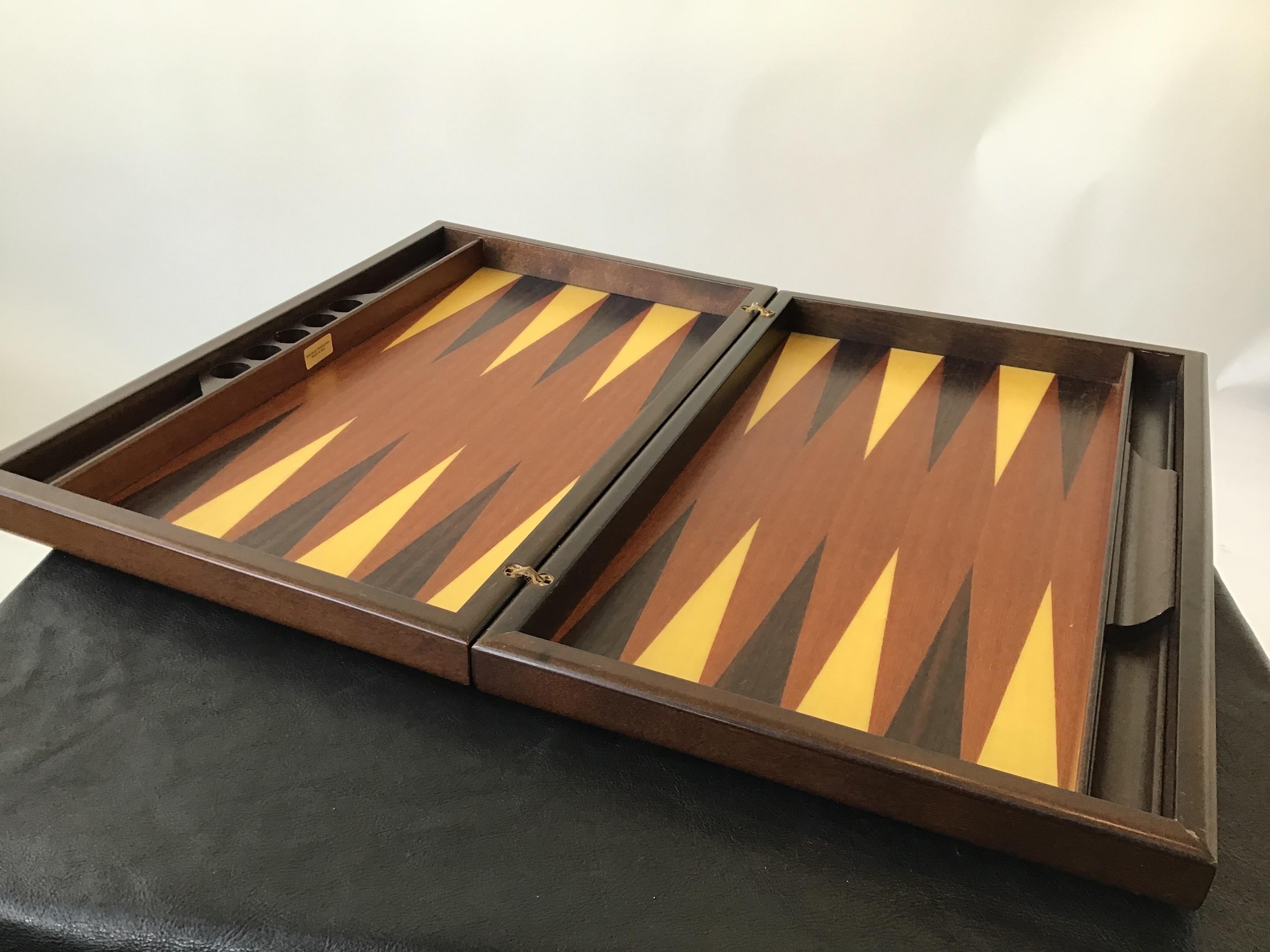 Late 20th Century Italian Rosewood Backgammon Set by Altenburg, Stralsunder