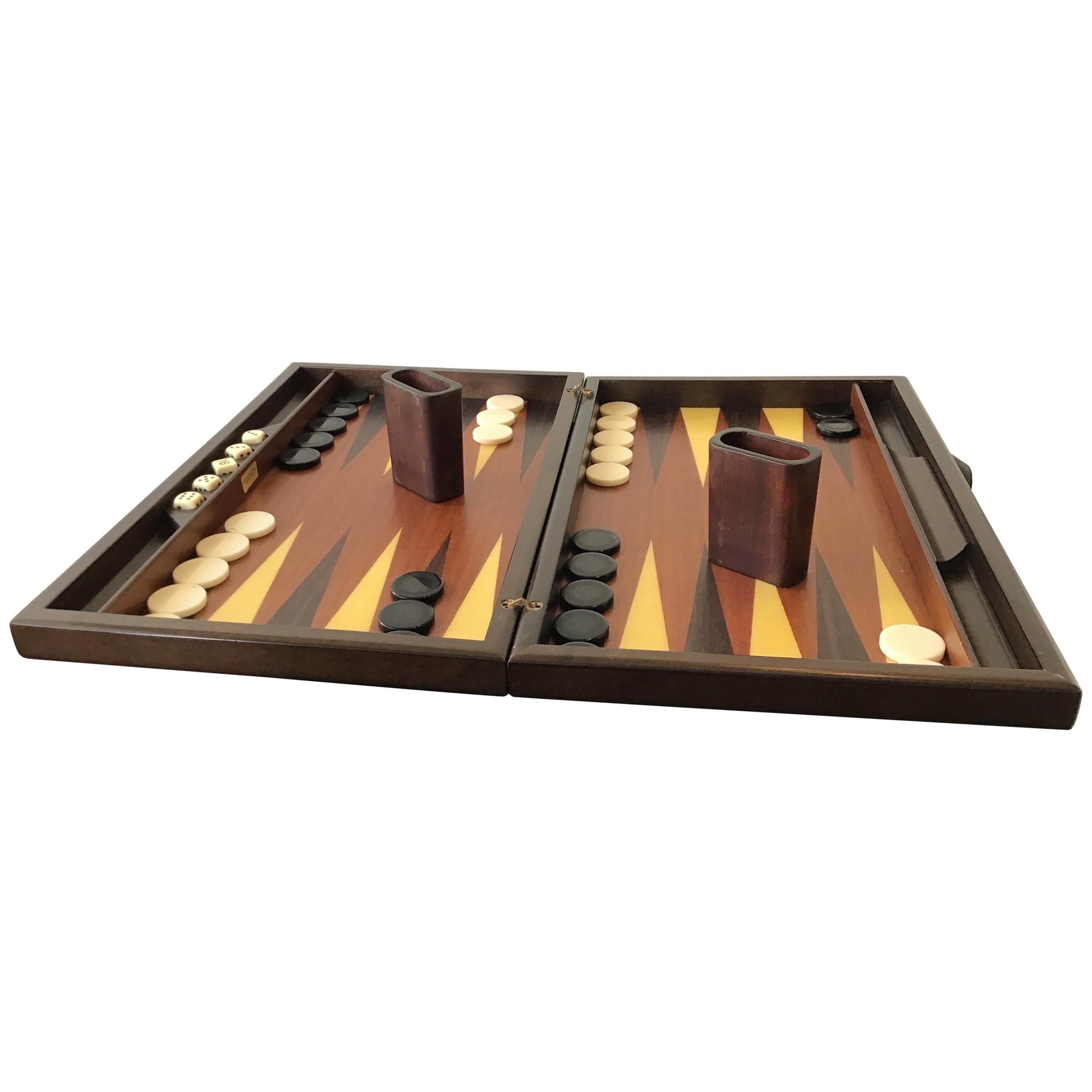Italian Rosewood Backgammon Set by Altenburg, Stralsunder at 1stDibs