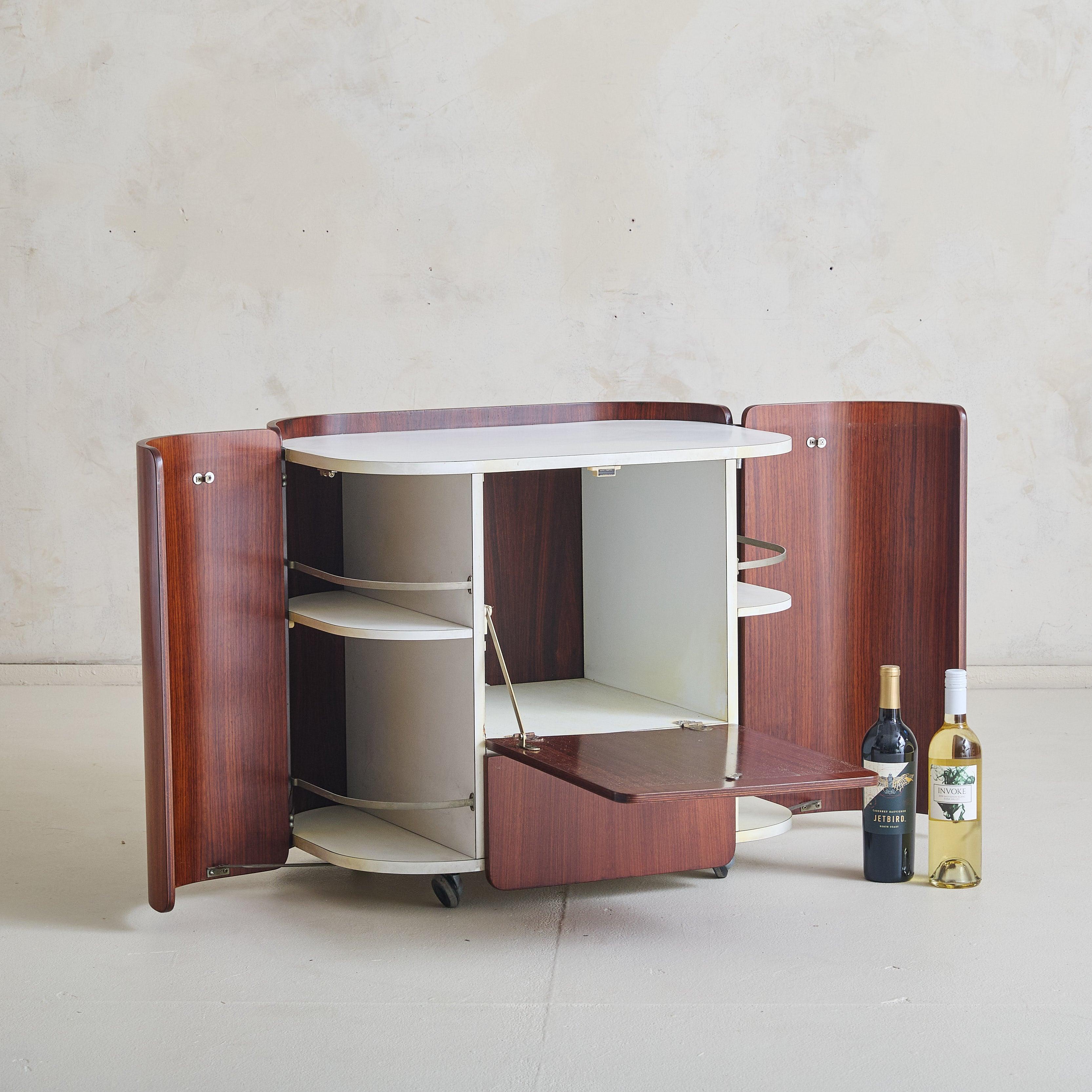 Italiano Mobile bar in palissandro italiano di Carlo De Carli per Fiarm Scorze, anni '60 in vendita