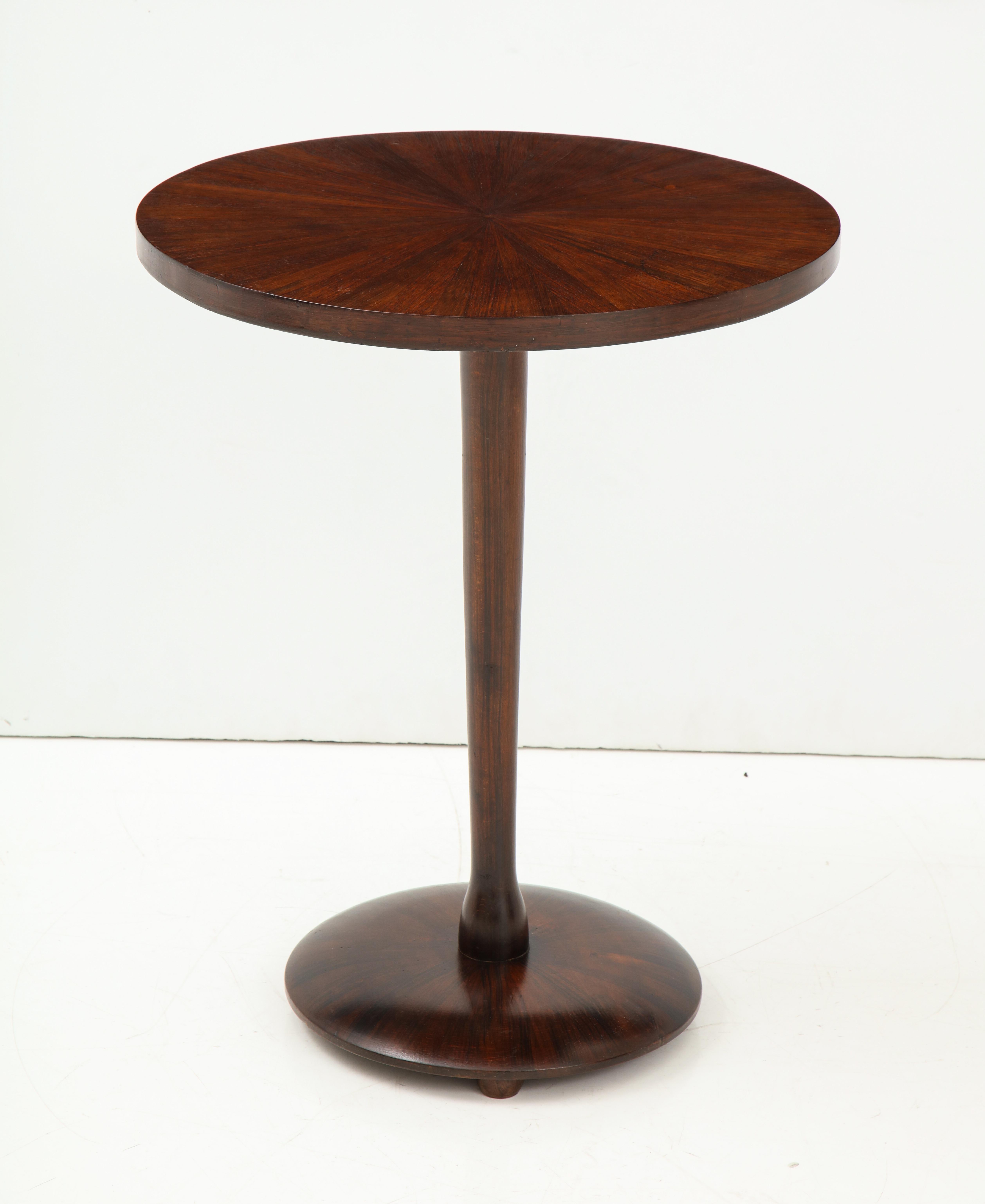 Italian Rosewood Circular Side Table In Good Condition In New York, NY