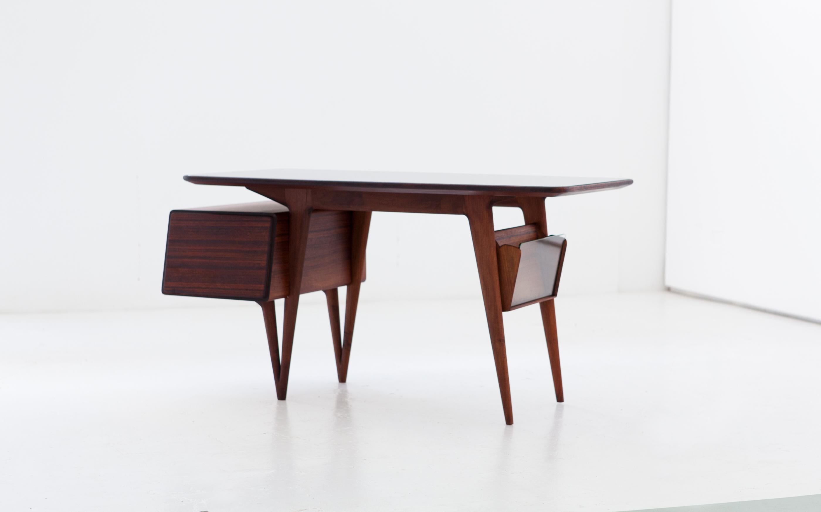 Italian Rosewood Desk, 1950s 3