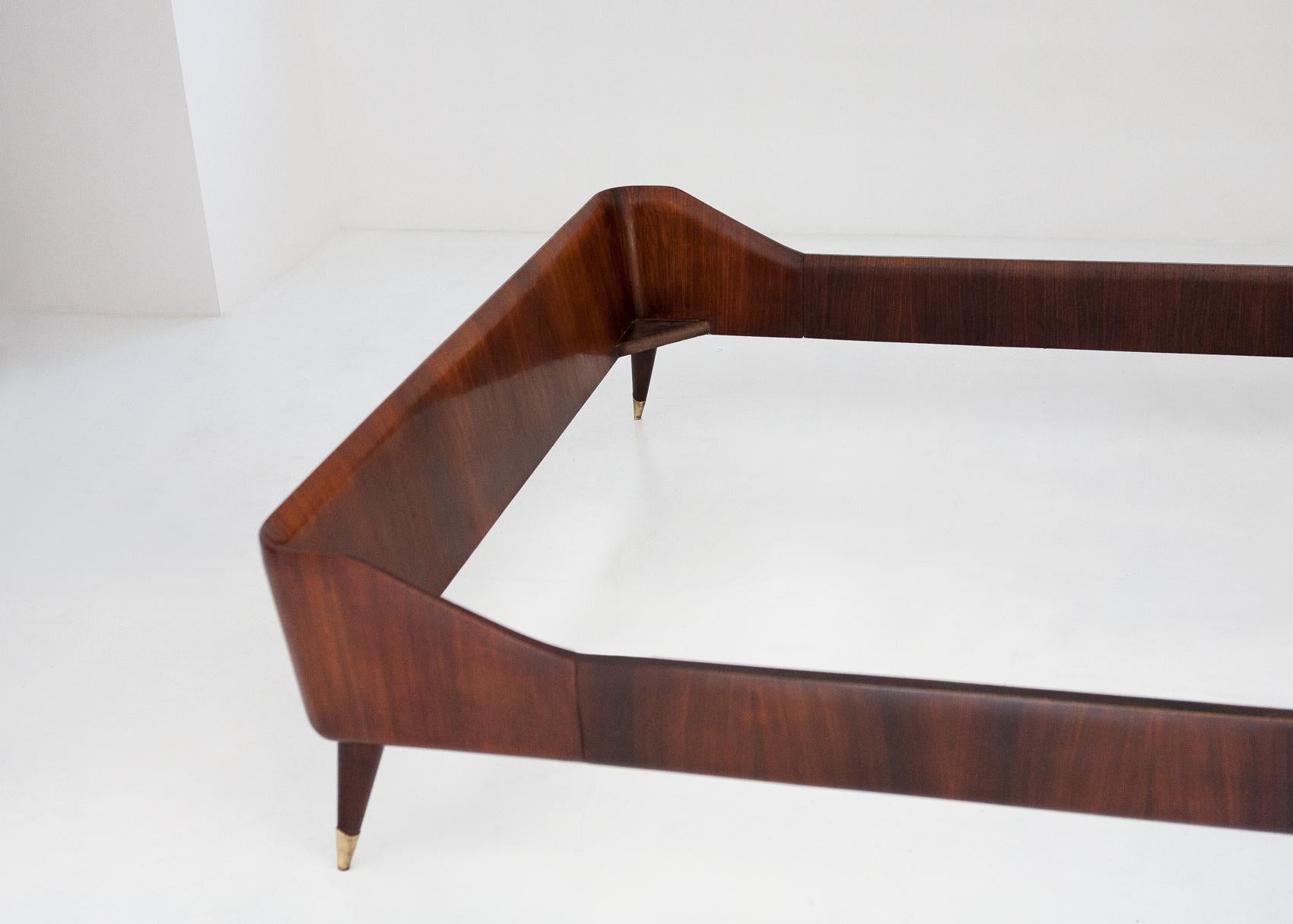 Italian Rosewood Double Bed, 1950s In Good Condition In Rome, IT