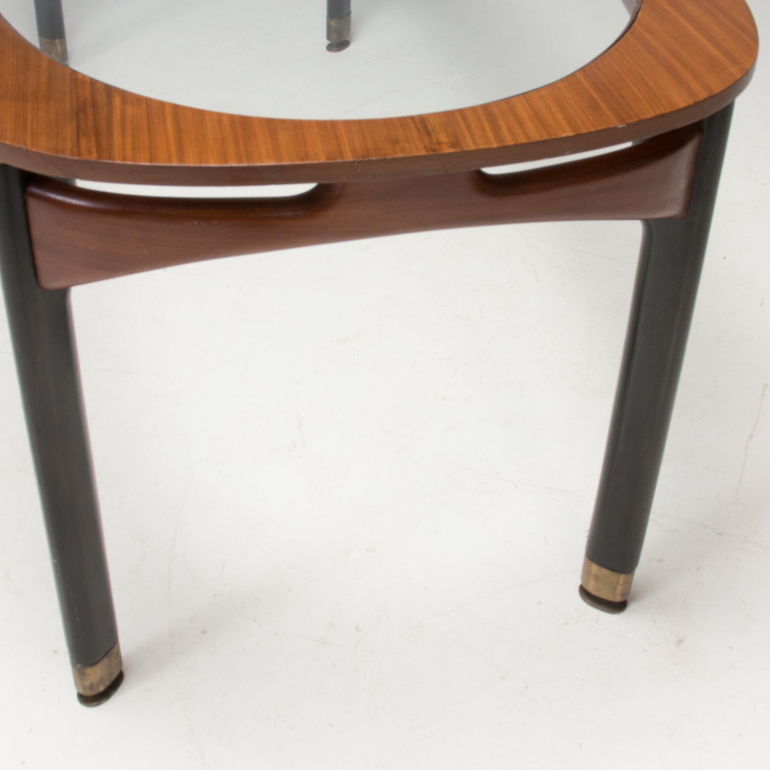 Mid Century Italian Rosewood & Glass Rectangular Dining Table, 1950s For Sale 4