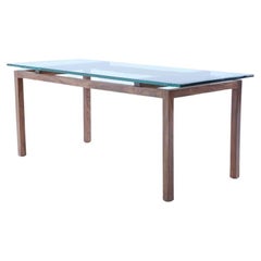 Italian rosewood glass top writing table C 1960.