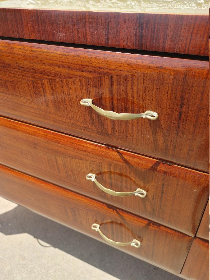 Italian Rosewood Herringbone Pattern Dresser For Sale 2