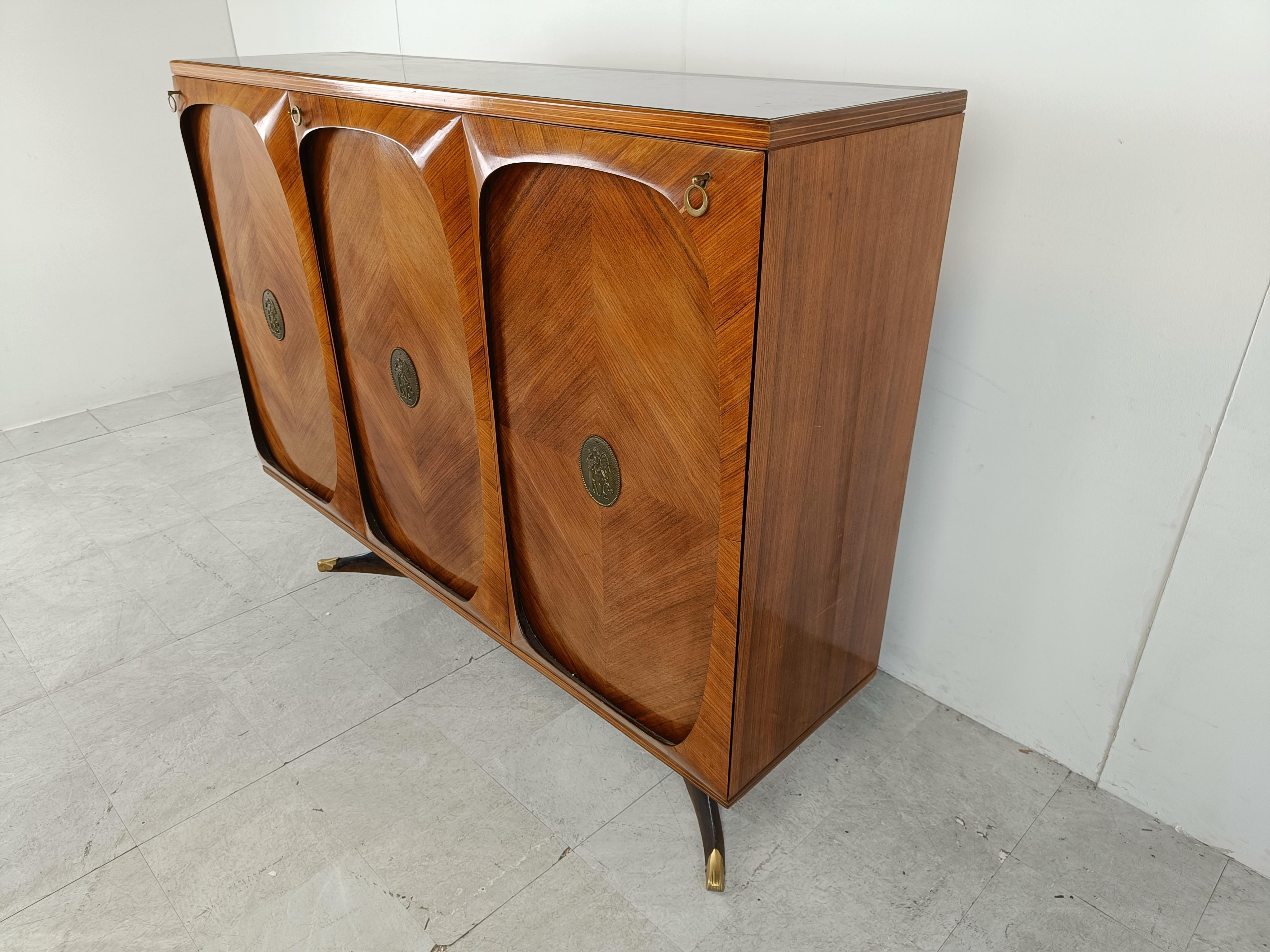 Italian Rosewood Highboard by Vittorio Dassi for Lissone, 1950s For Sale 7