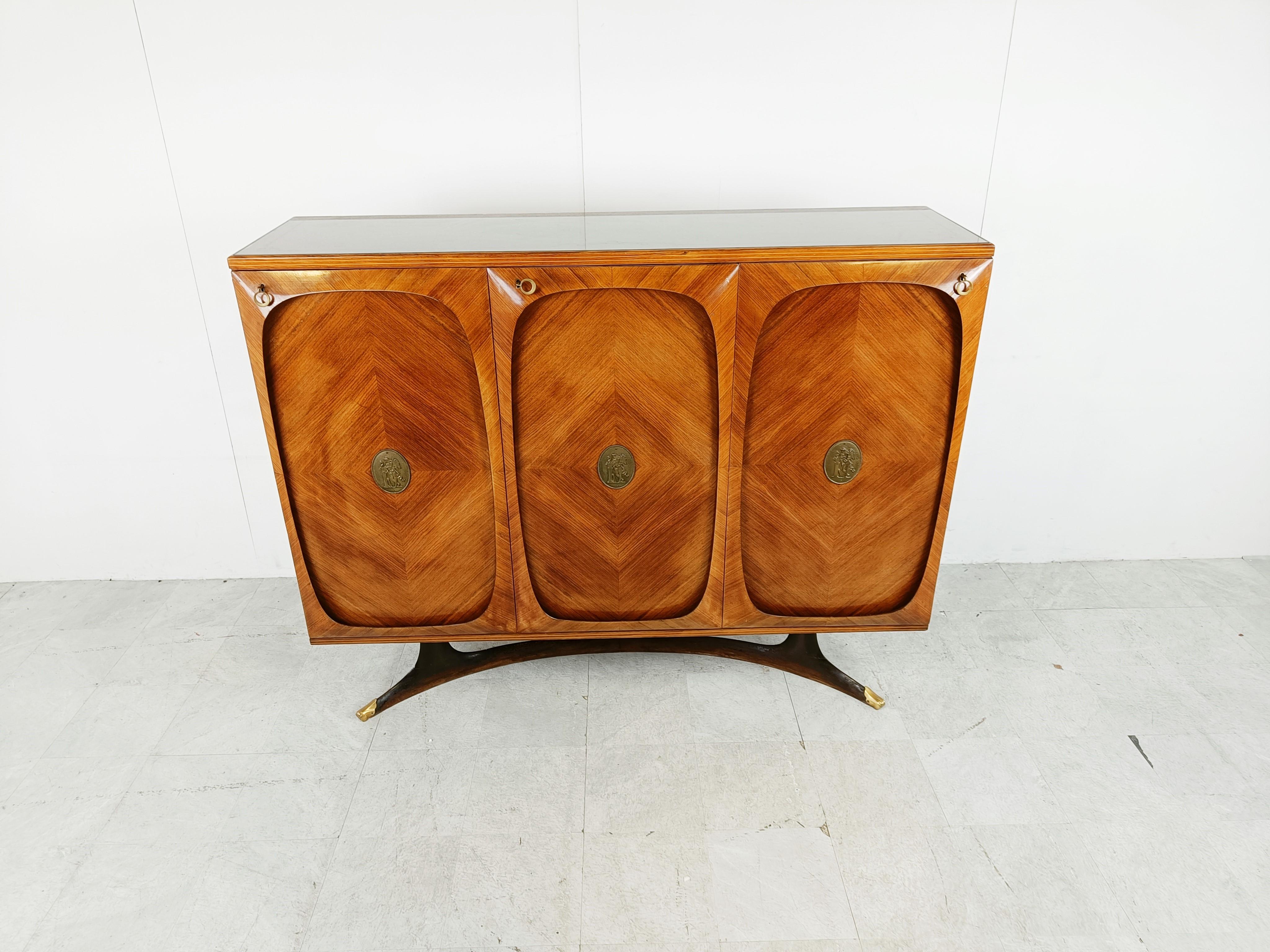 Mid-Century Modern Italian Rosewood Highboard by Vittorio Dassi for Lissone, 1950s For Sale